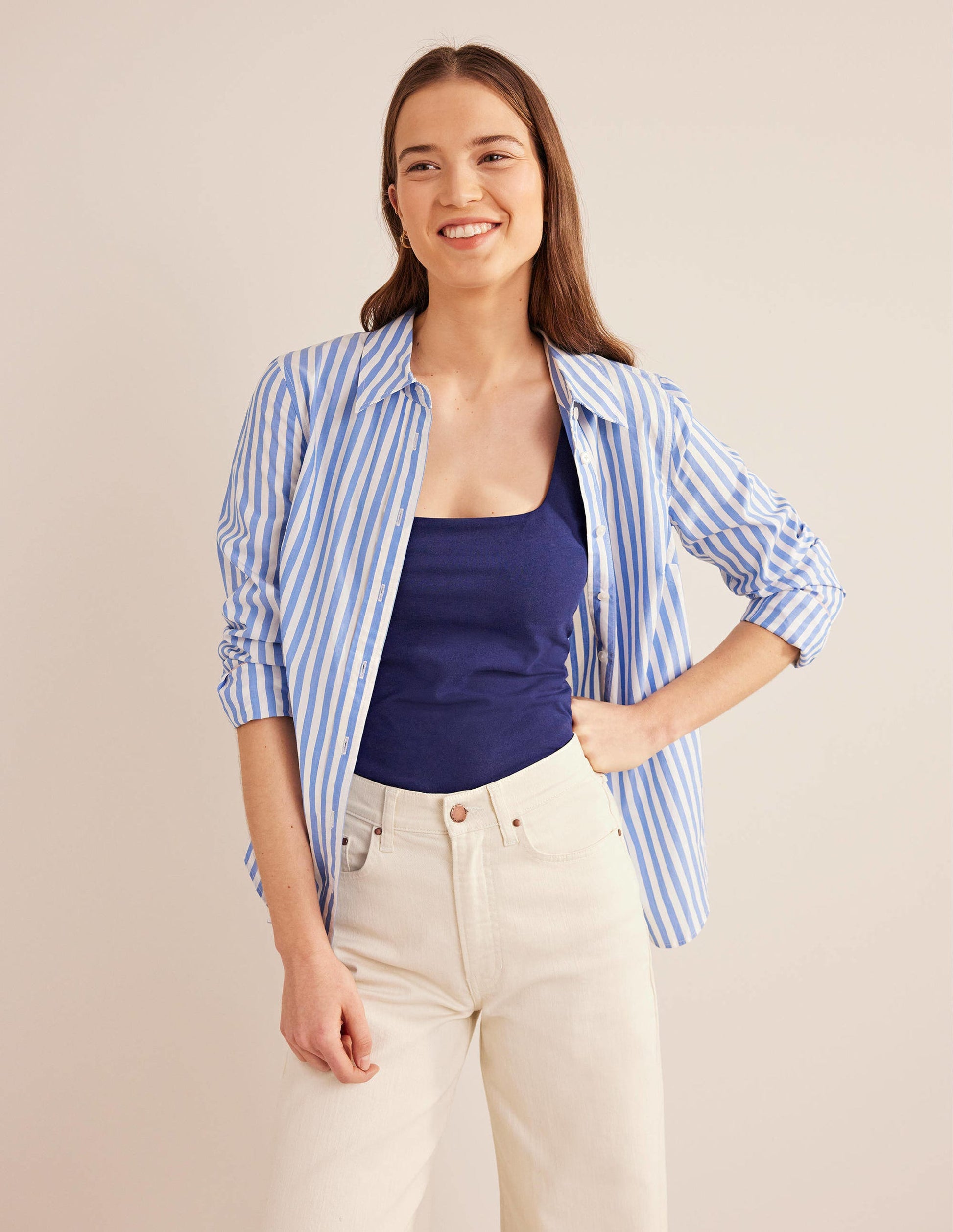 Double Layer Square Neck Tank-Prussian Blue-5