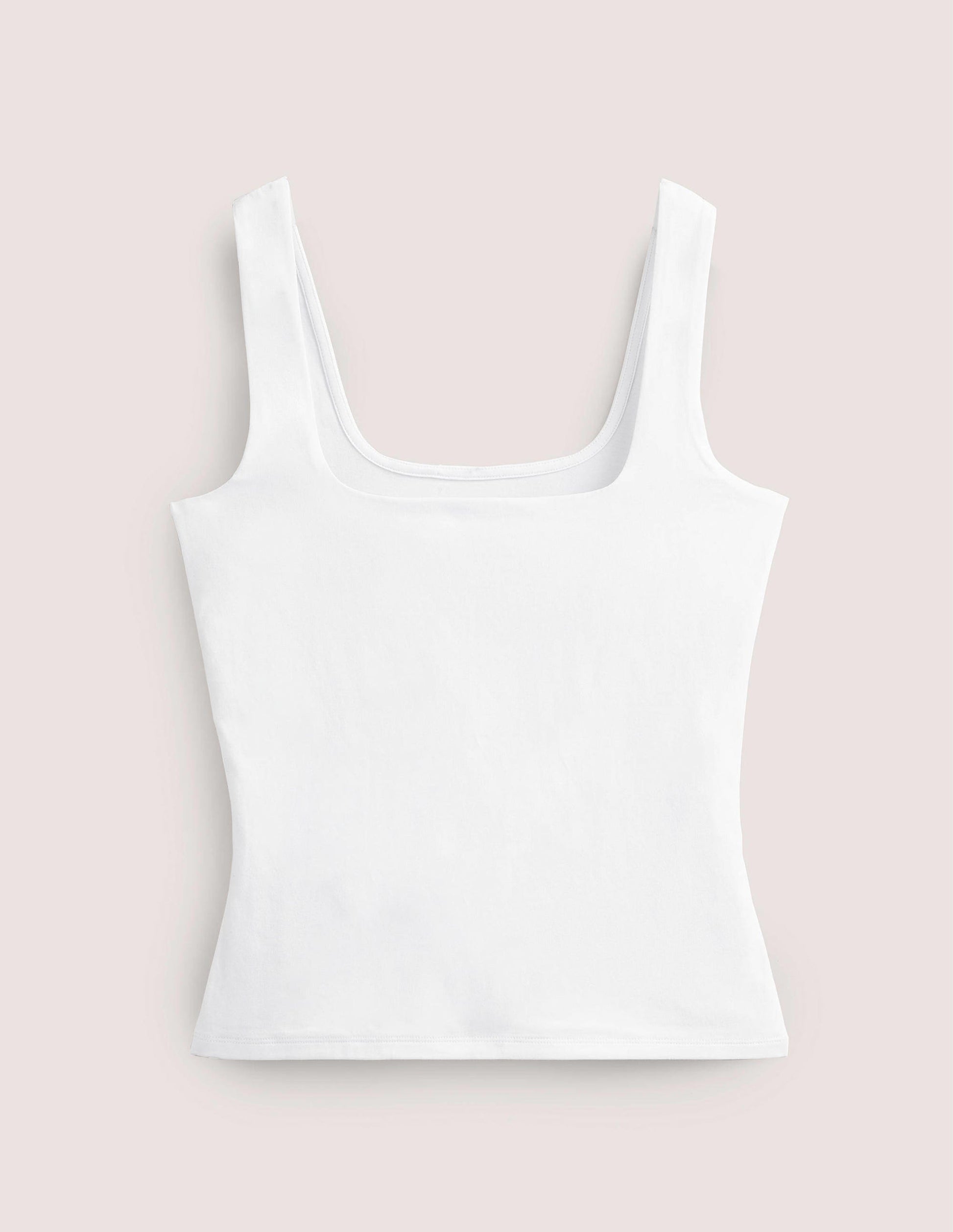 Double Layer Square Neck Tank-White-7