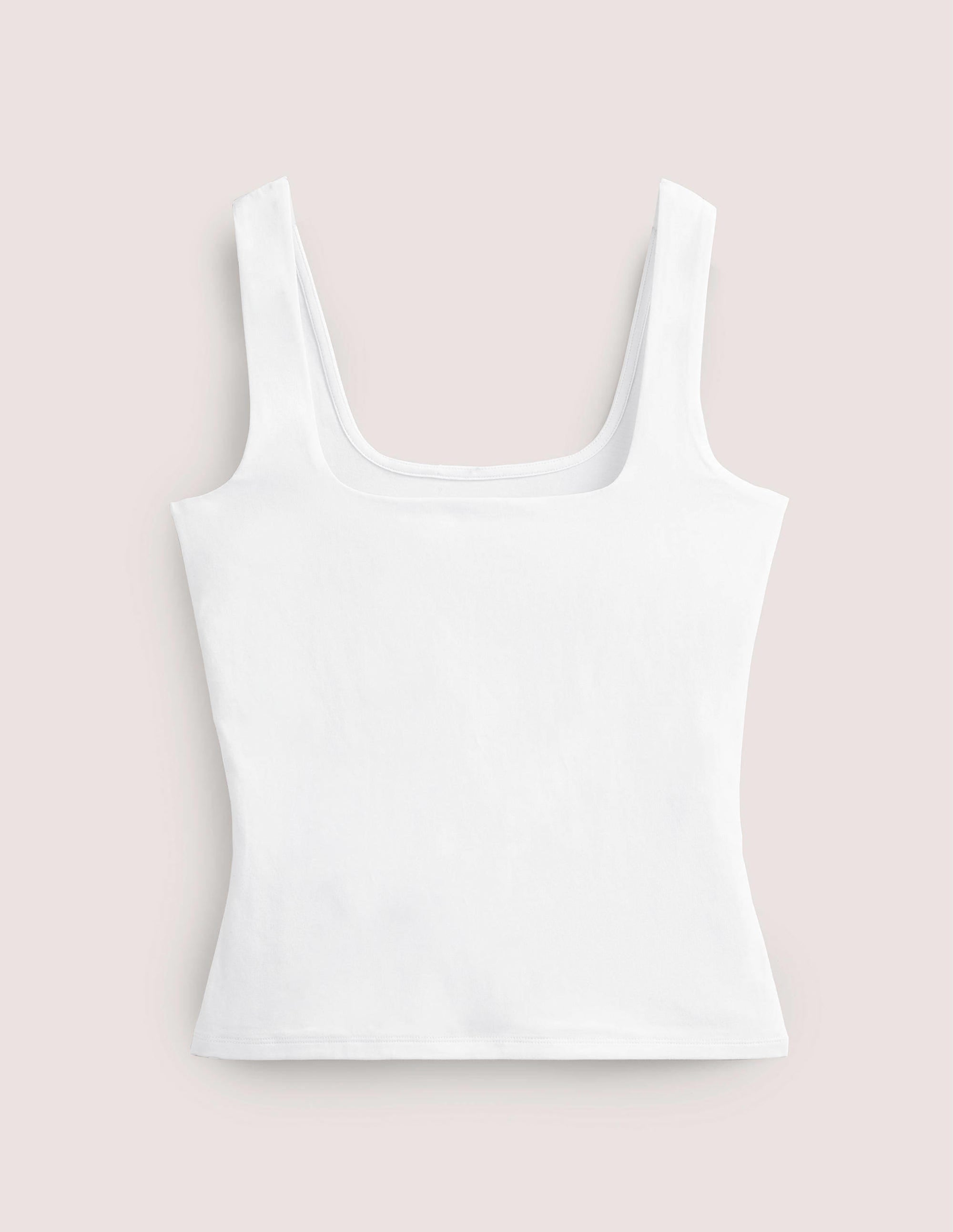 Double Layer Square Neck Tank-White - Image 7