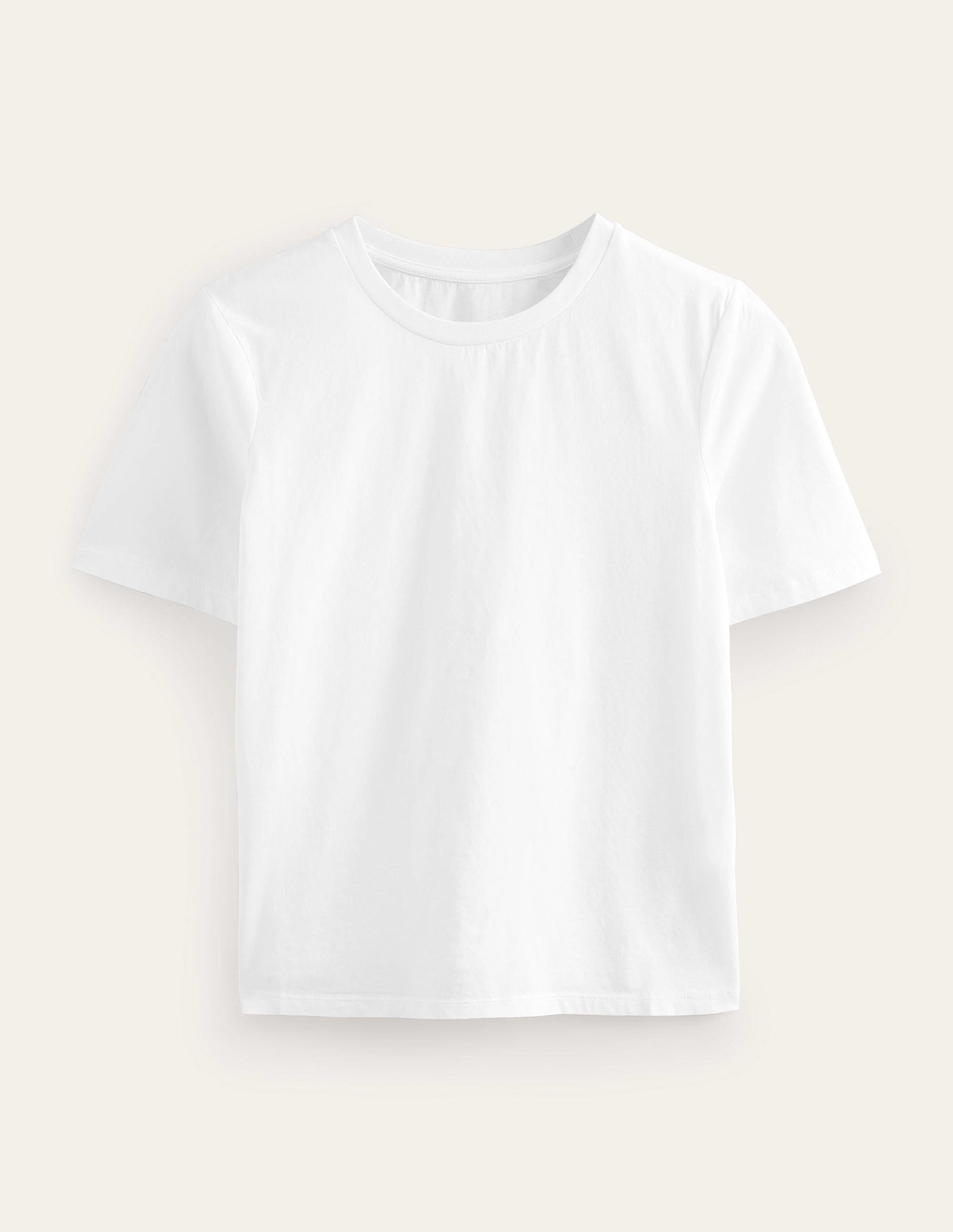 Pure Cotton Crew Neck T-shirt-White - Image 6