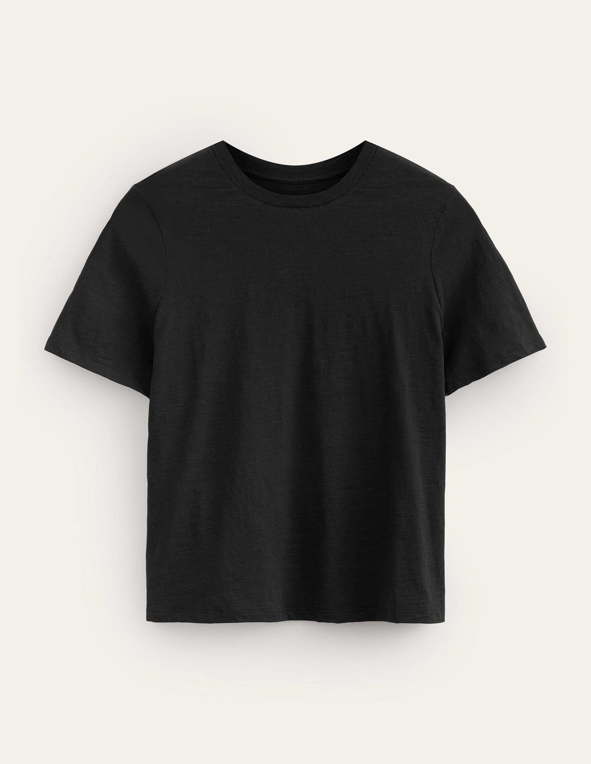 Cotton Crew Neck T-Shirt-Black - Image 5