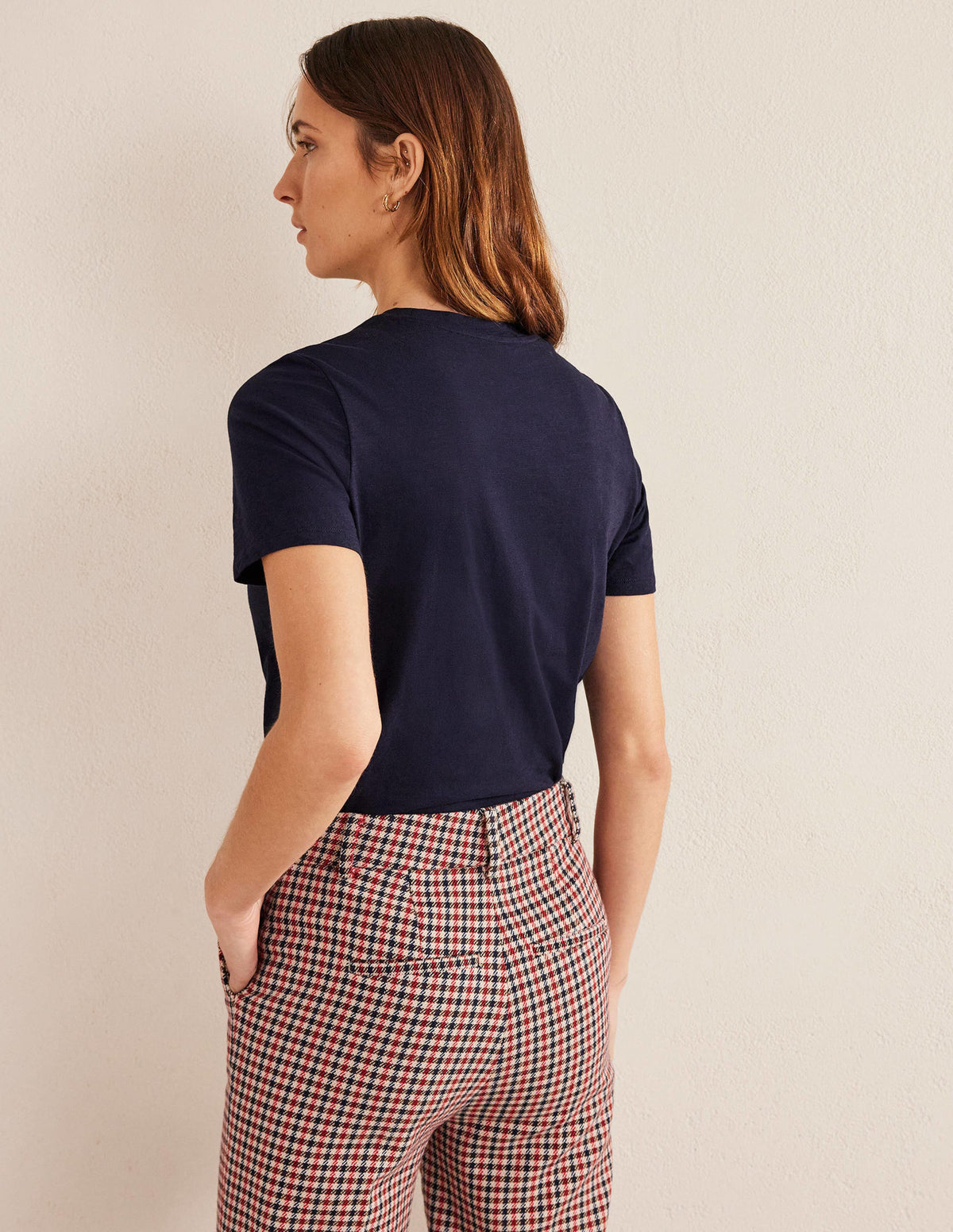 Cotton Crew Neck T-Shirt-Navy - Image 3
