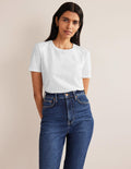 Cotton Crew Neck T-Shirt-White