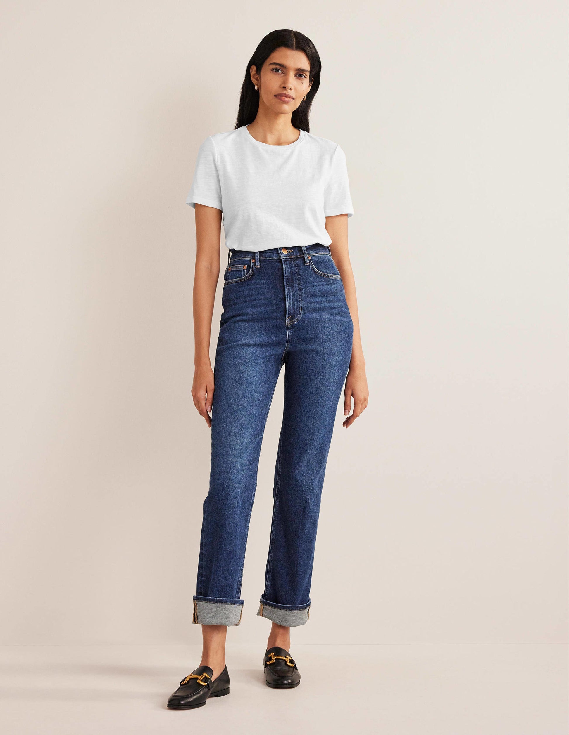 Cotton Crew Neck T-Shirt-White-4
