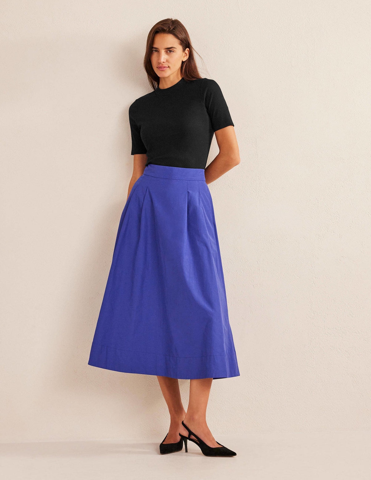 High Neck Ribbed Top-Black-4