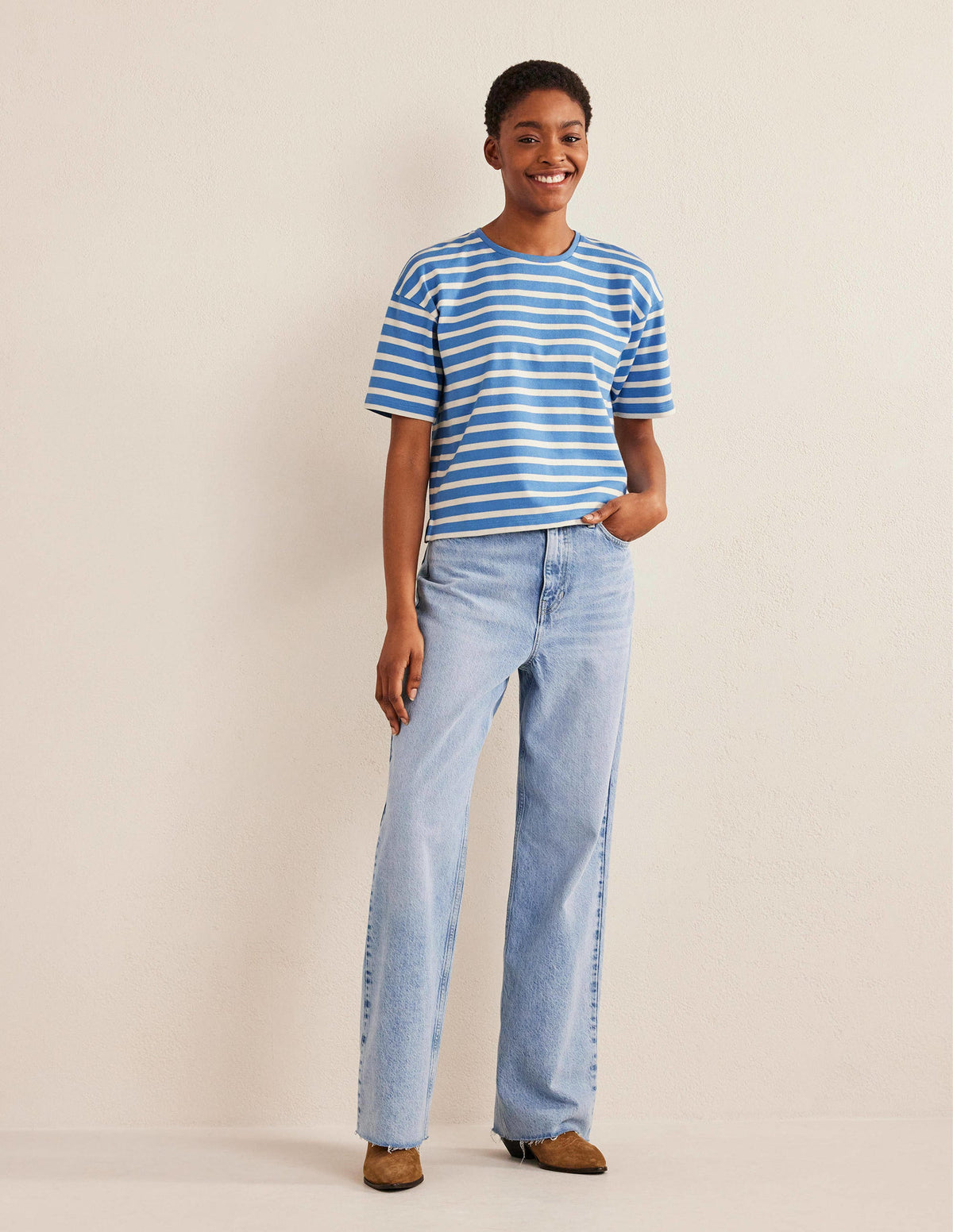 Heavyweight Breton T-Shirt-Porcelain Blue/Ivory Stripe - Image 4