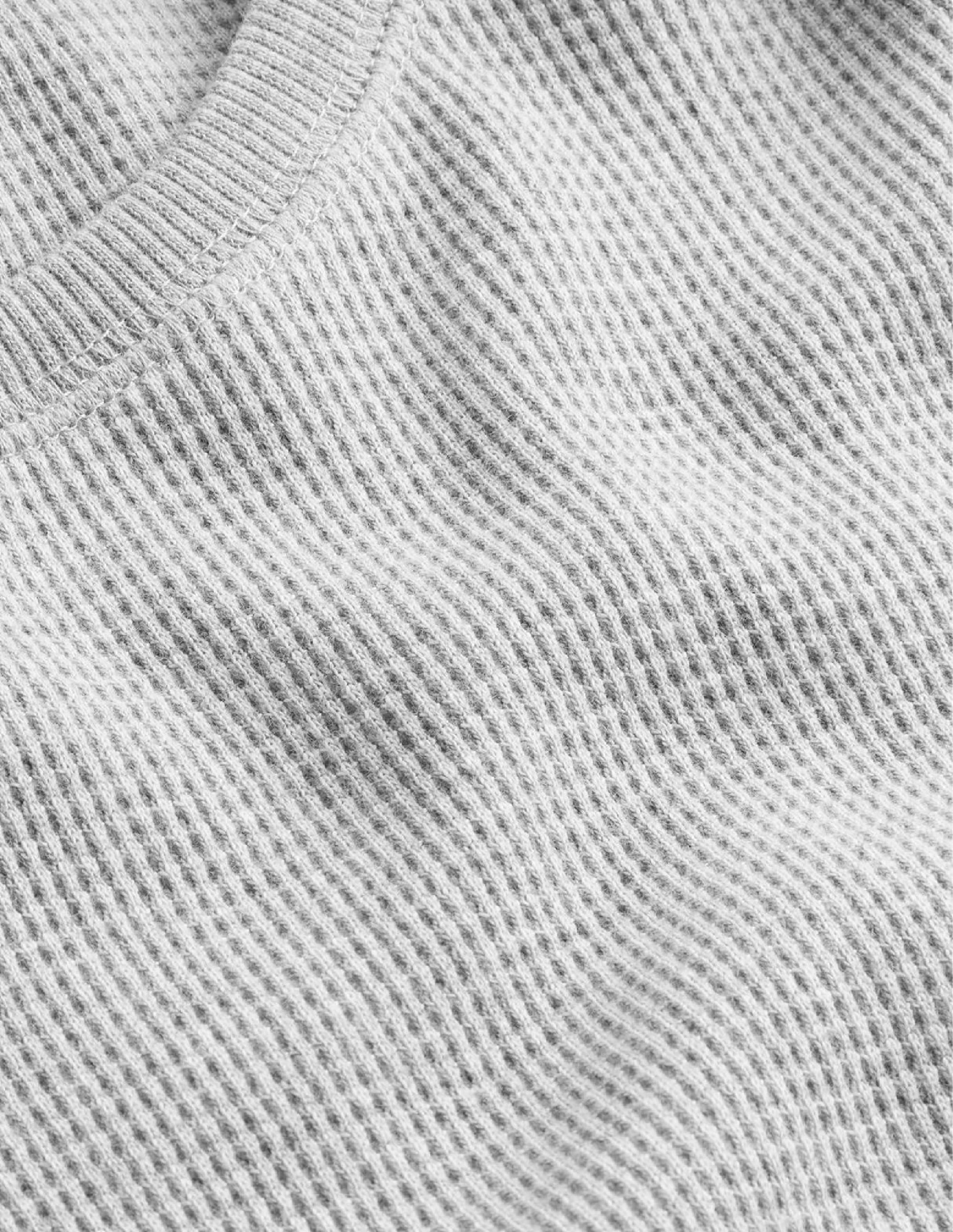 Textured Waffle Detail Top-Grey Marl - Image 3