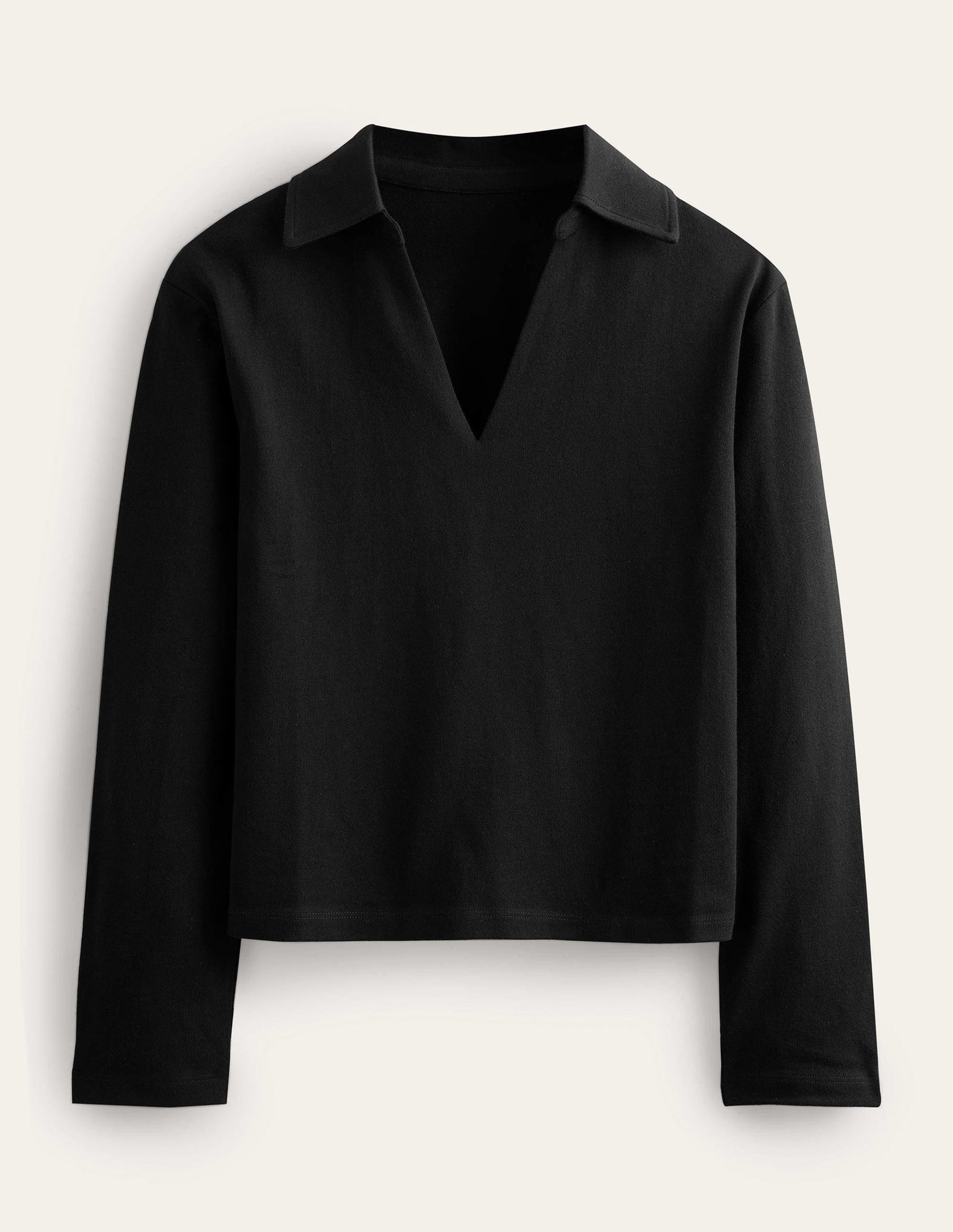Notch Collar Stripe Top-Black-5