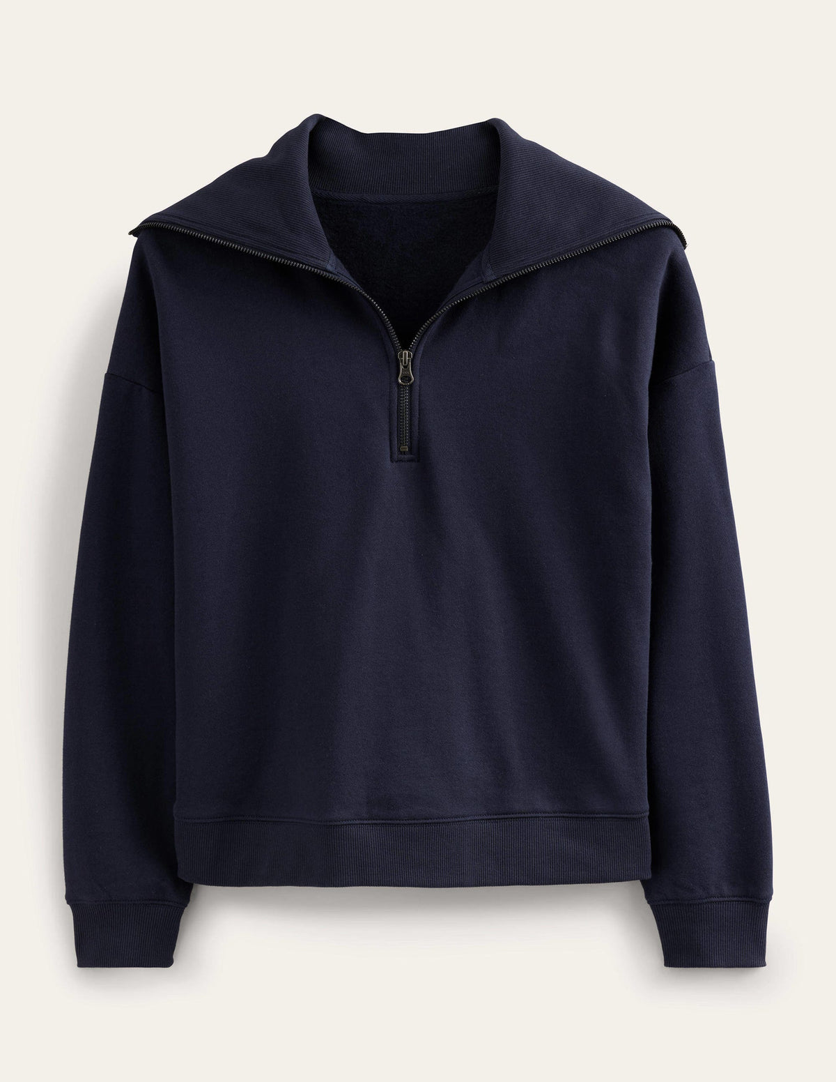 Funnel Neck Zip Sweatshirt-Navy - Image 7