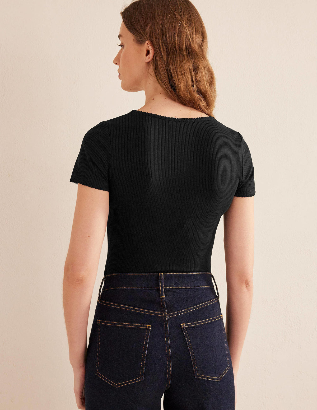 Scoop Neck Ribbed Top-Black-3