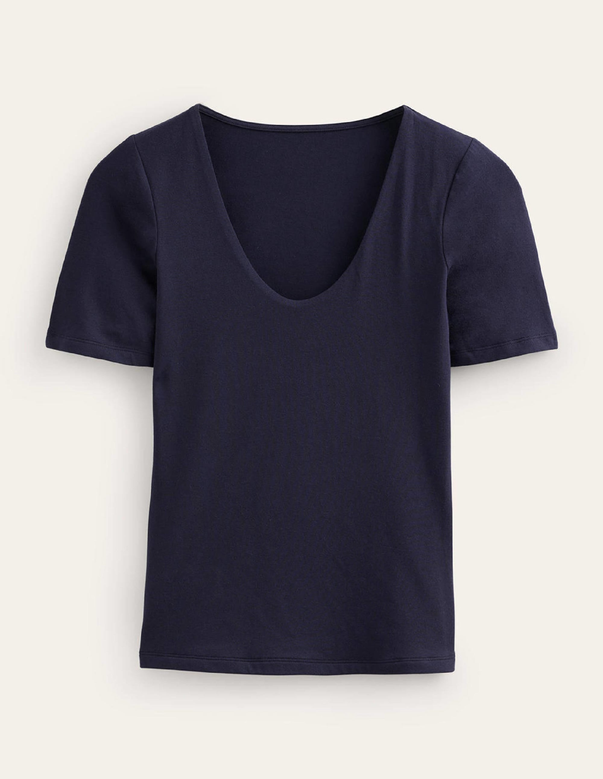 Double Layer Short Sleeve Top-Navy - Image 5