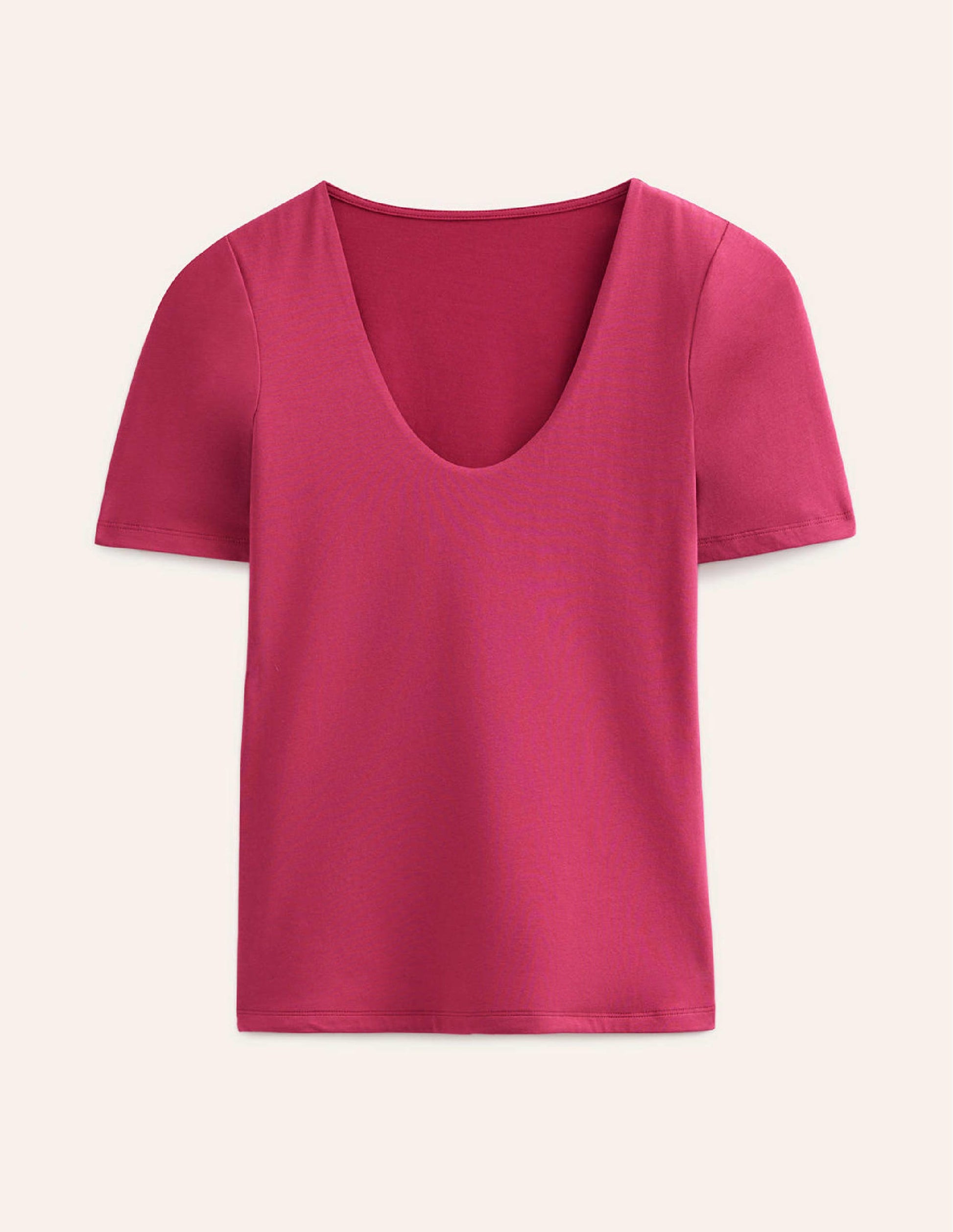 Double Layer Short Sleeve Top-Warm Cranberry-5