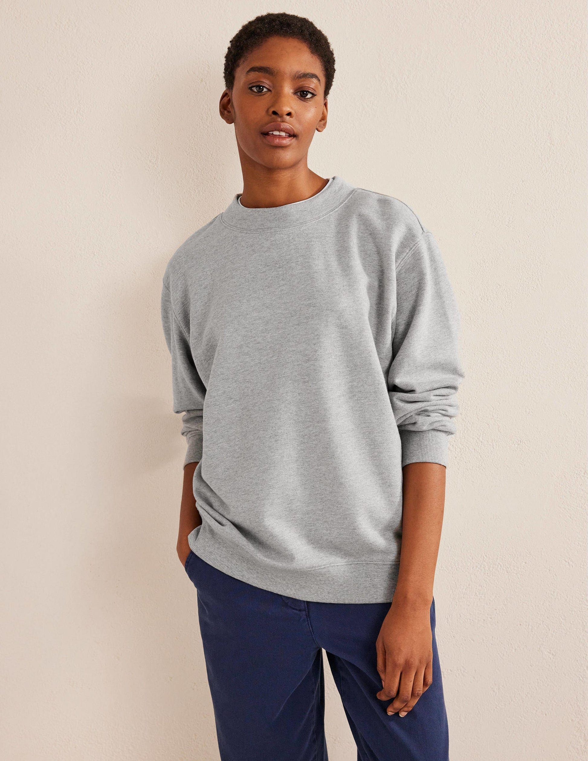 Oversized Sweatshirt-Grey Marl-1