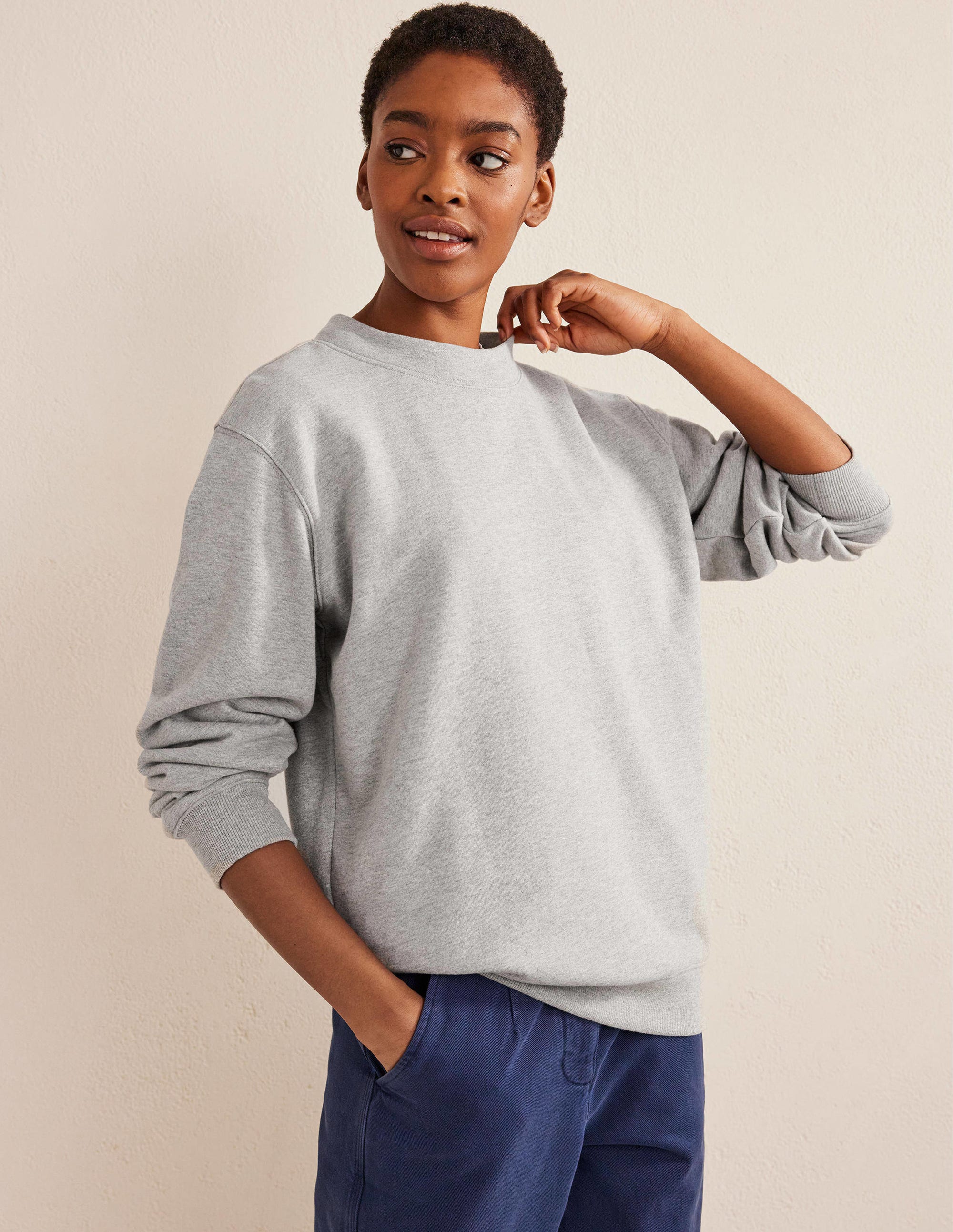 Oversized Sweatshirt-Grey Marl - Image 4