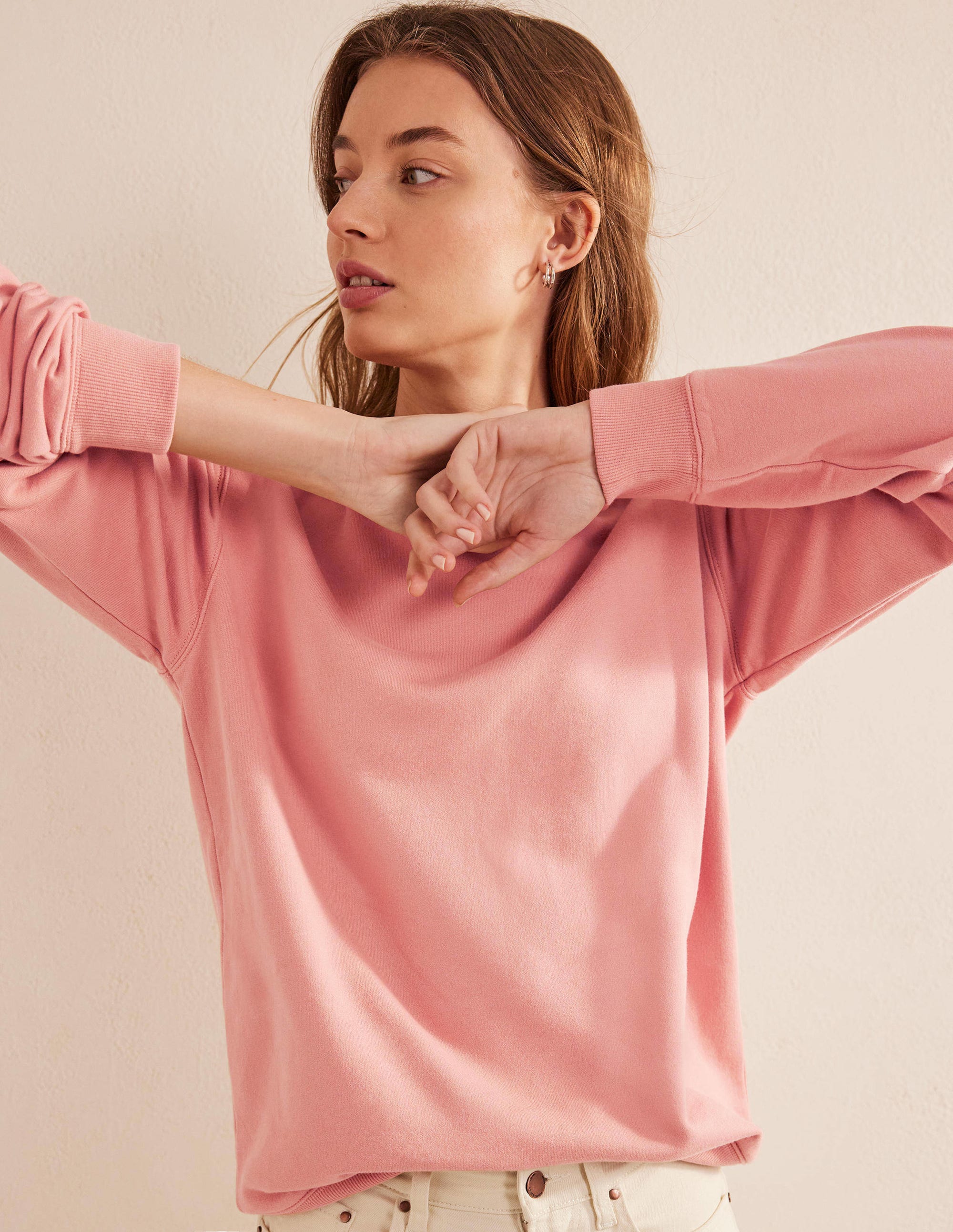 Oversized Sweatshirt-Rose Pink - Image 4