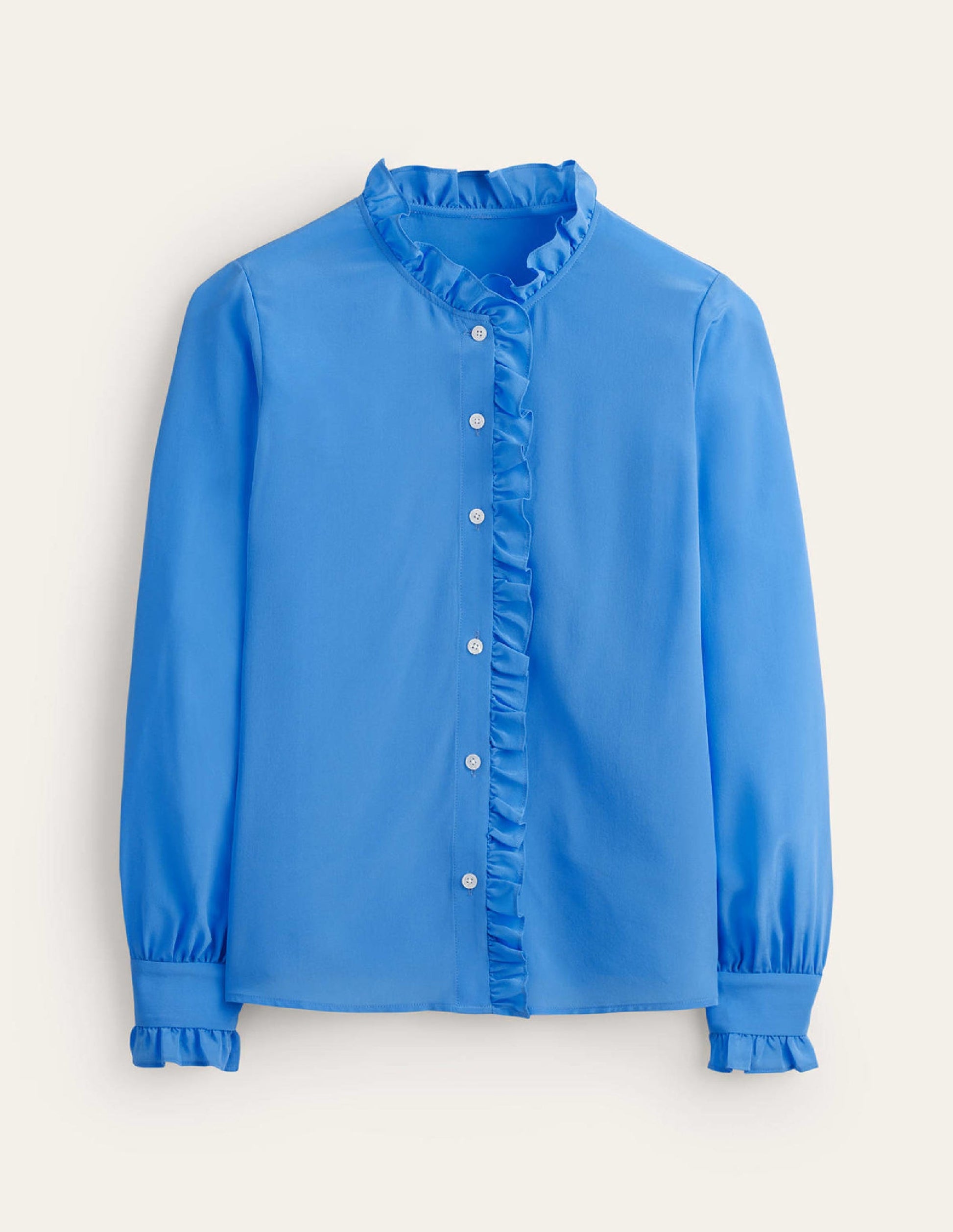 Ruffle Neck Silk Blouse-Surf the Web-6