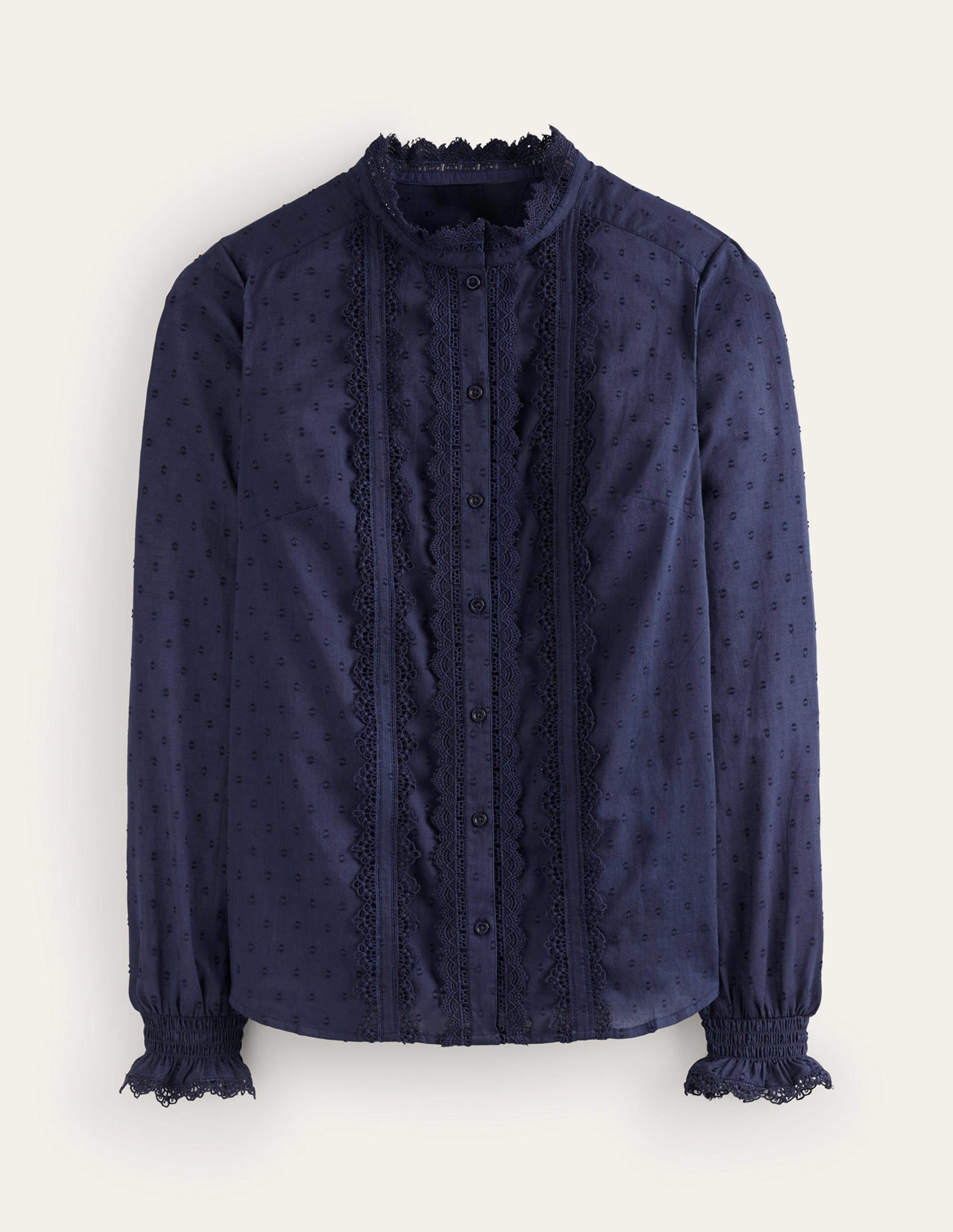 Romantic Textured Top-Navy - Image 5