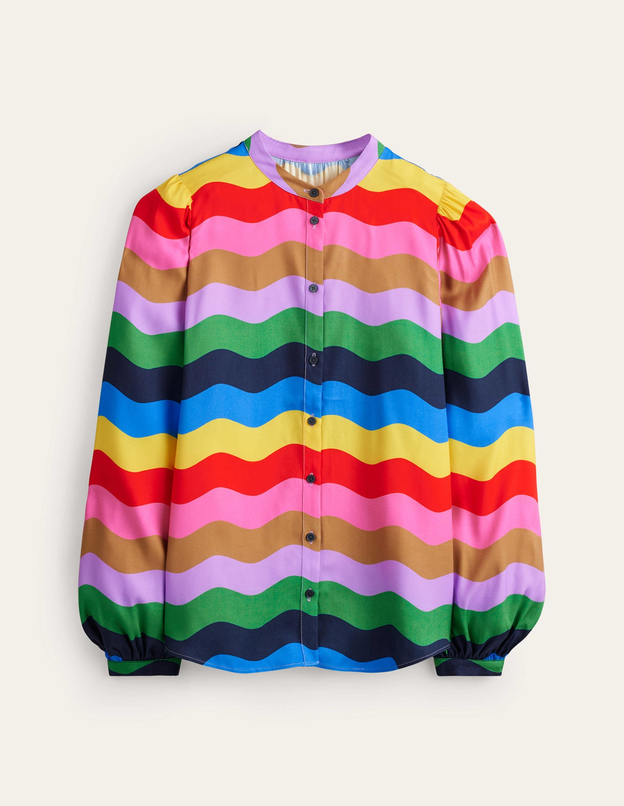 Blouson Sleeve Blouse-Multi, Rainbow Wave - Image 6