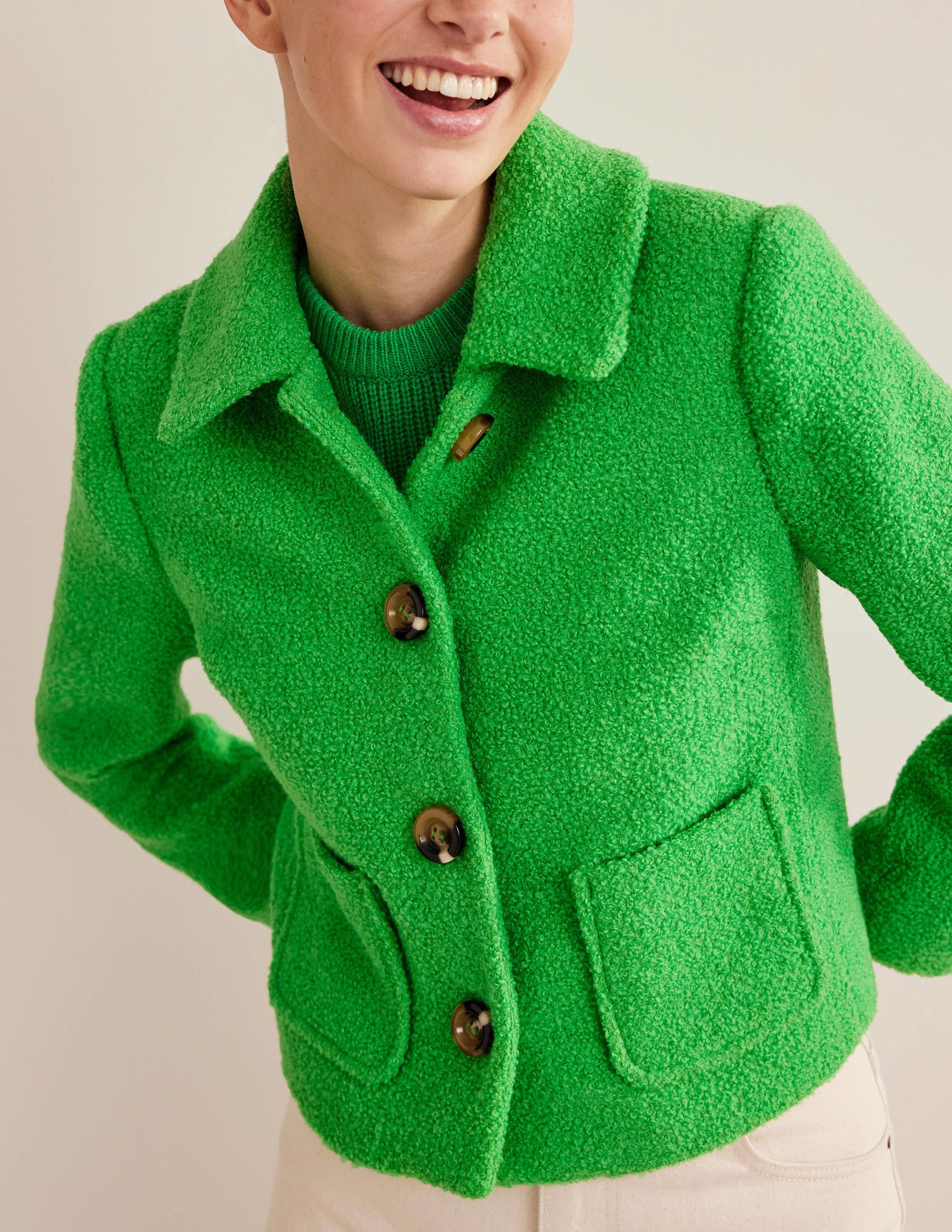 Rye Cropped Jacket-Iguana Green - Image 2