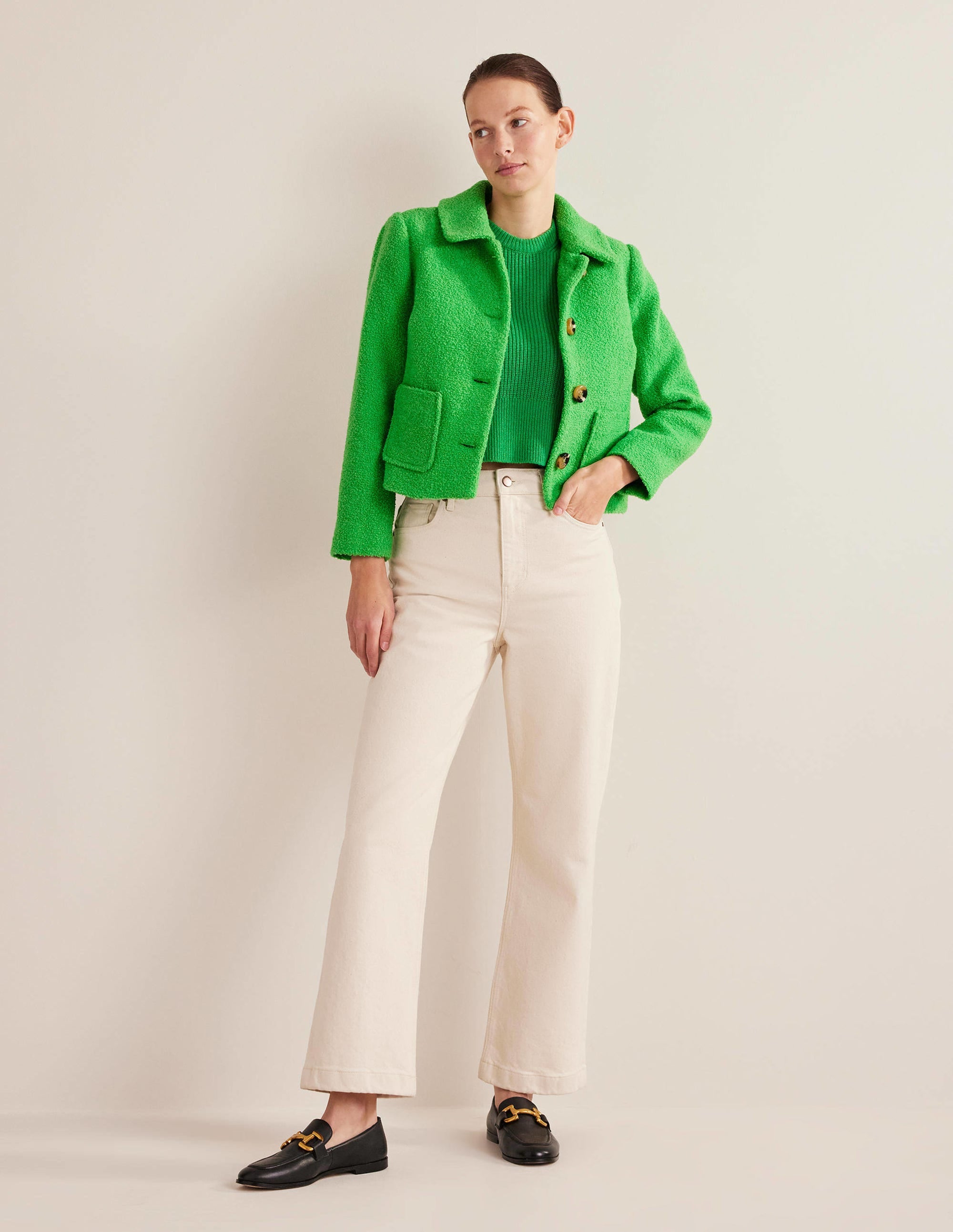 Rye Cropped Jacket-Iguana Green - Image 4