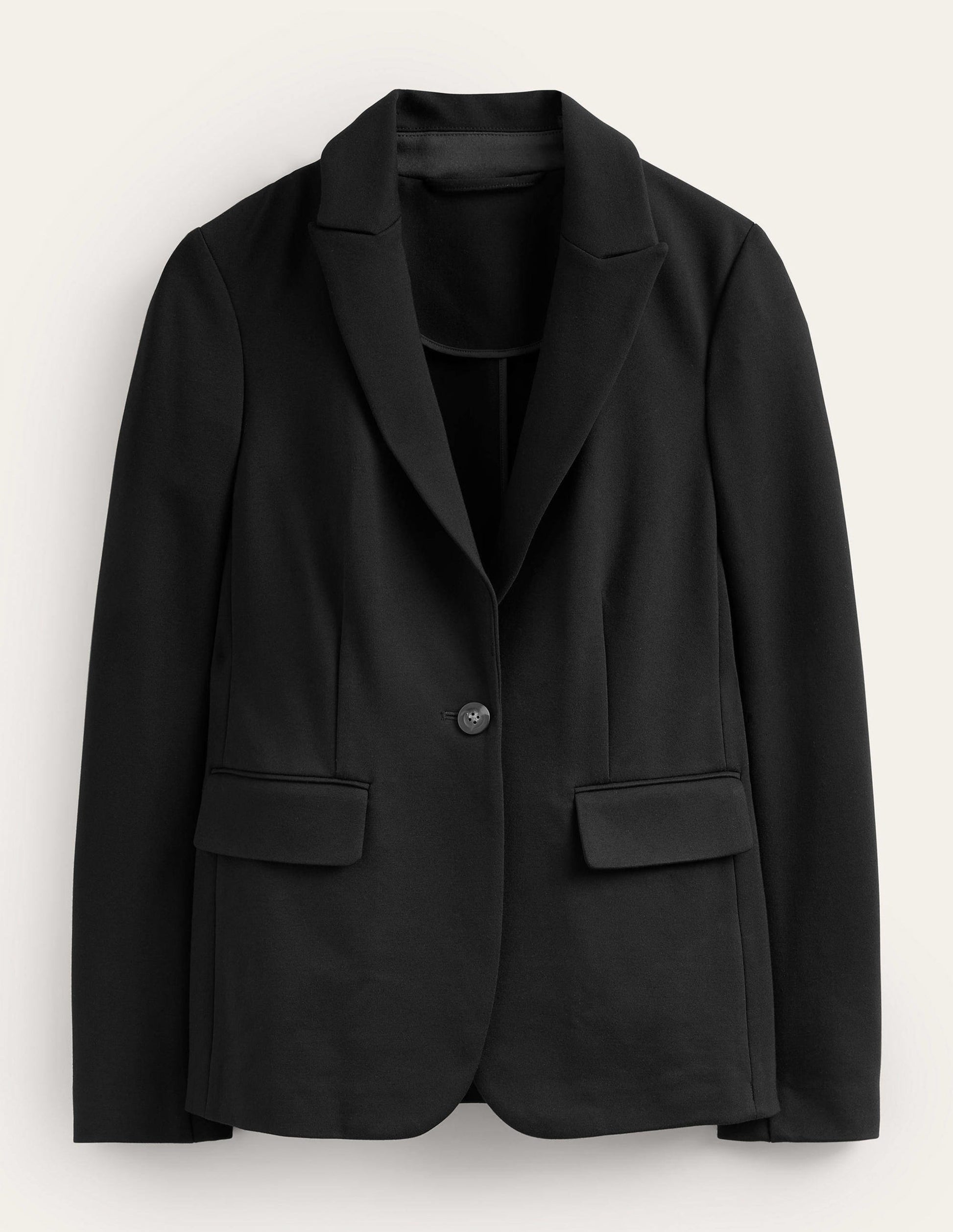 Unlined Jersey Blazer-Black-6