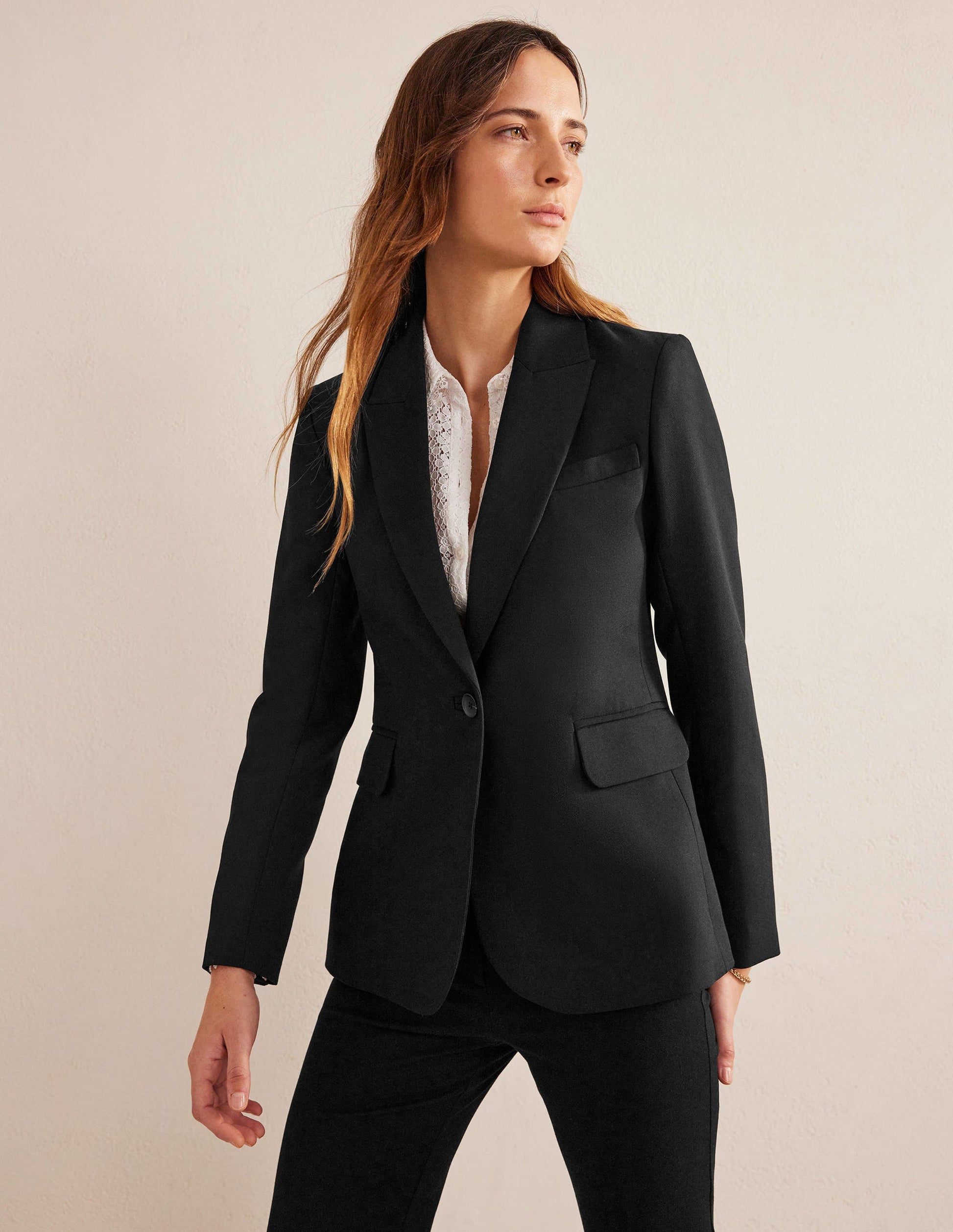 Tailored Suit Blazer-Black-1