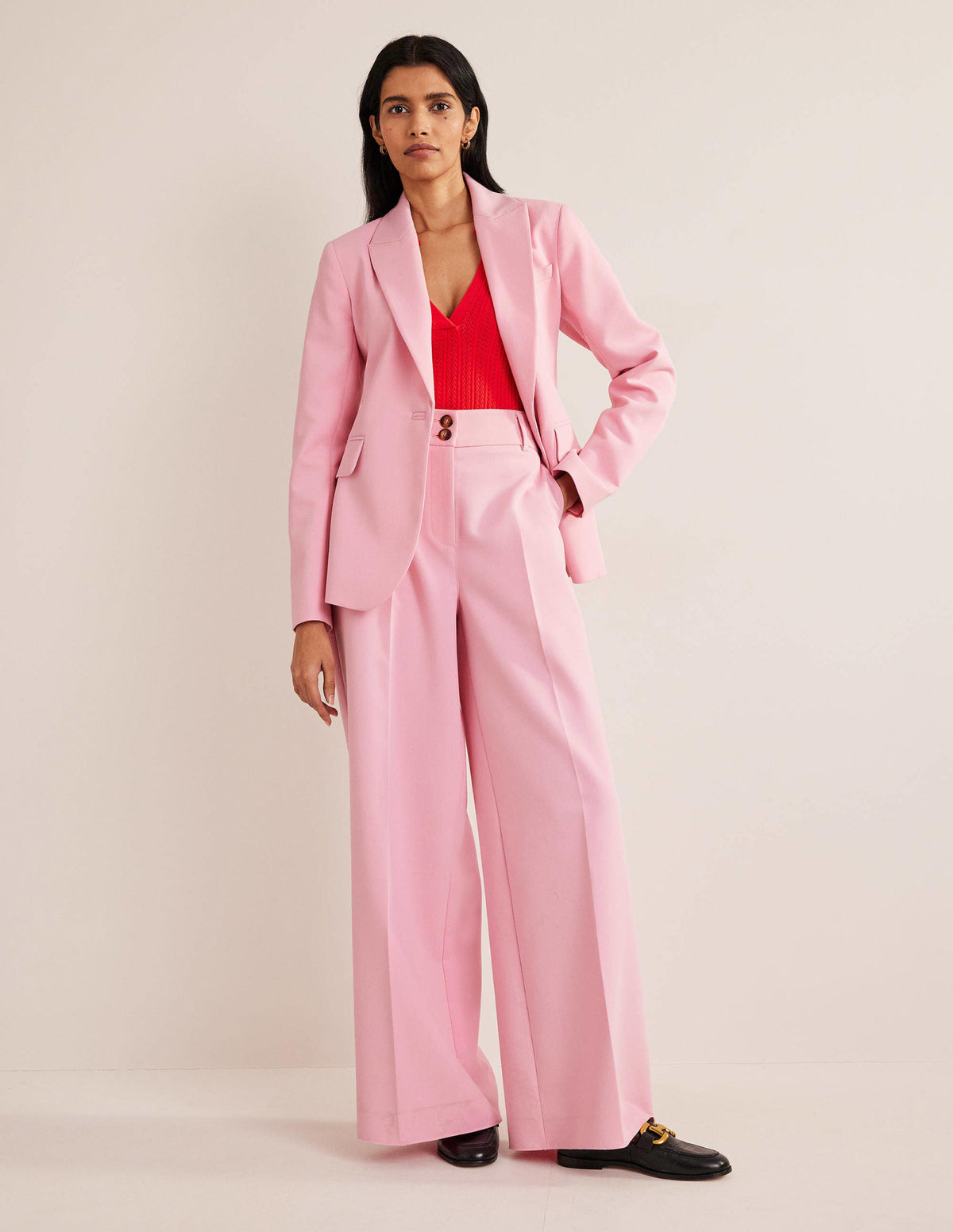 Tailored Suit Blazer-Pink-5