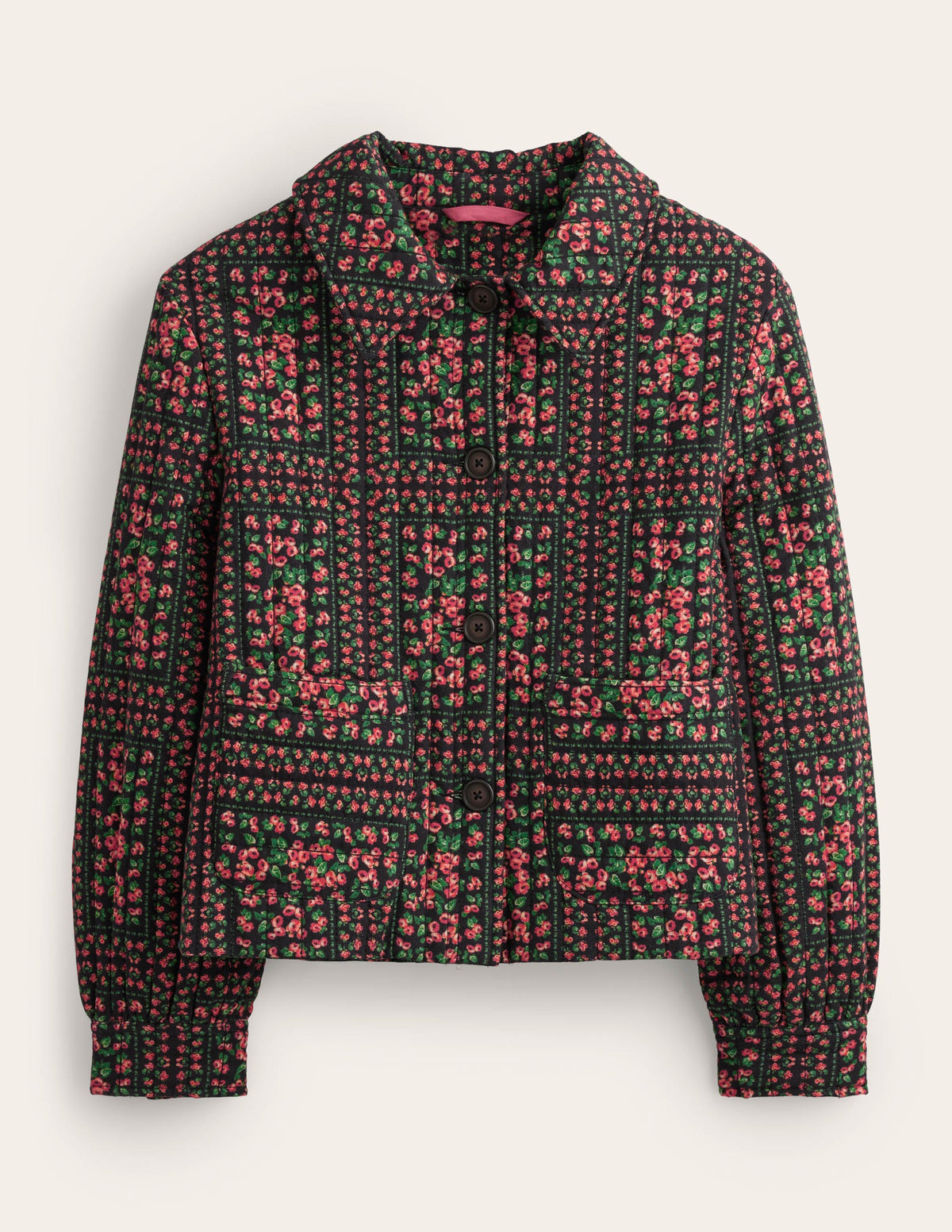 Quilted Printed Jacket-Black Based Print - Image 6