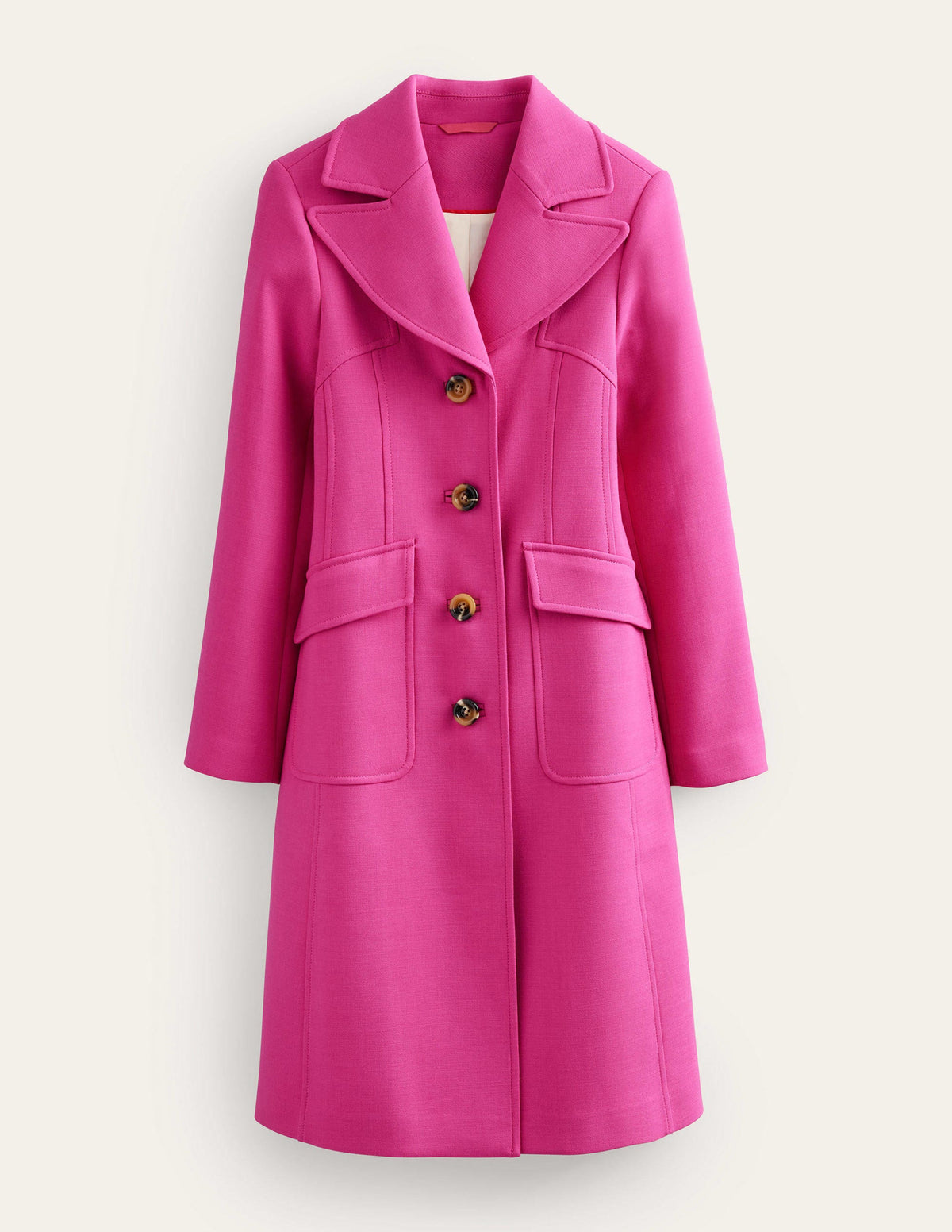 Fitted Wool Blend Maxi Coat-Pink - Image 6