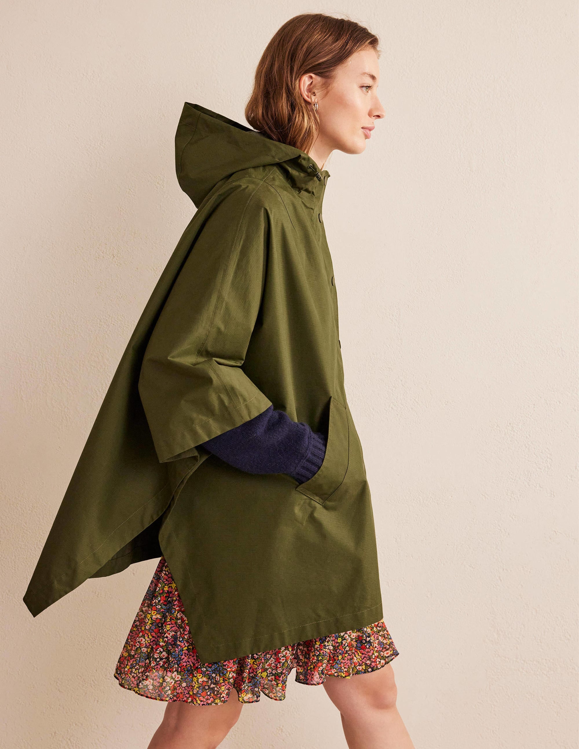 Waterproof Cape Jacket-Khaki - Image 1