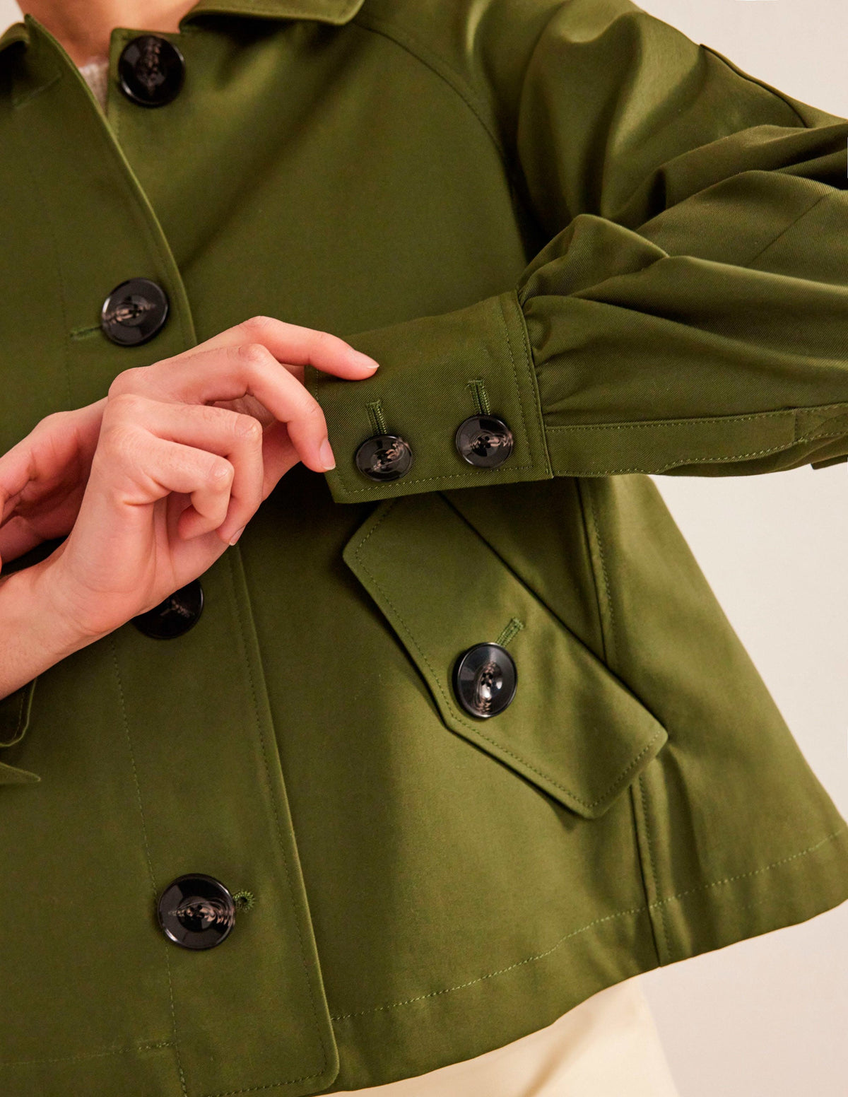 Cotton Trench Jacket-Yew - Image 2