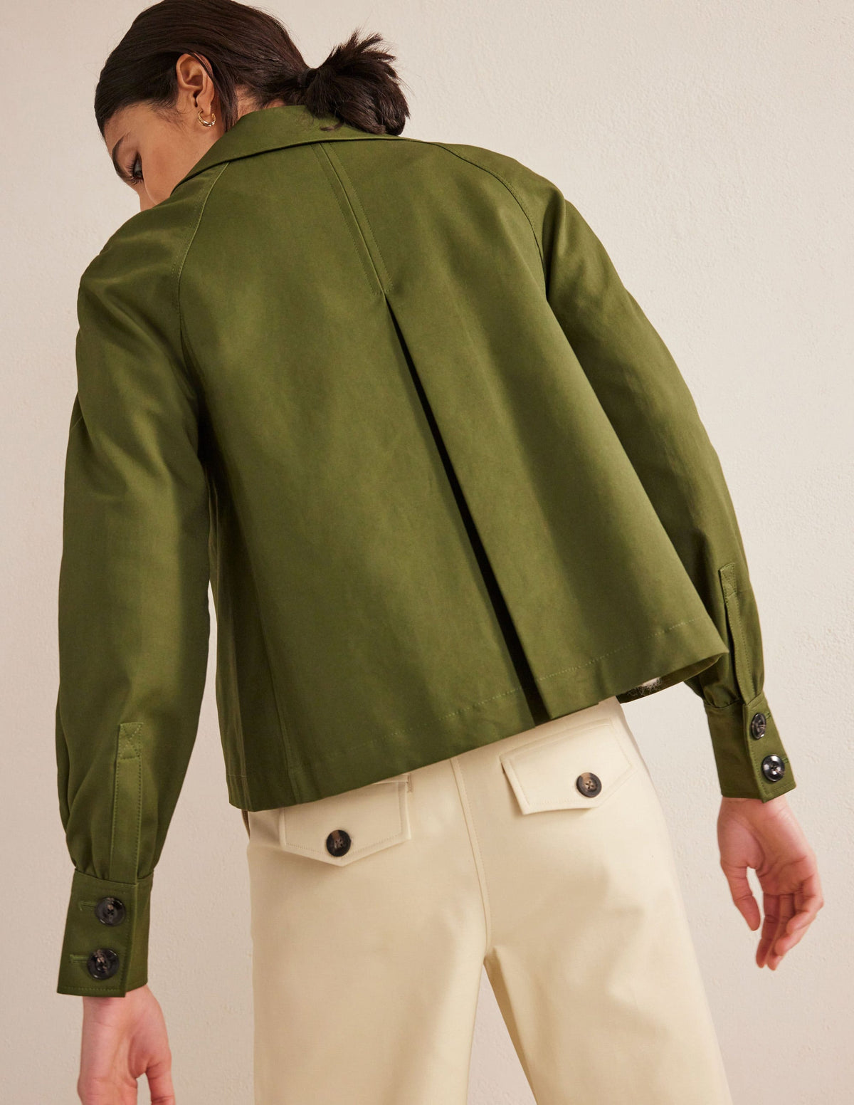 Cotton Trench Jacket-Yew - Image 3