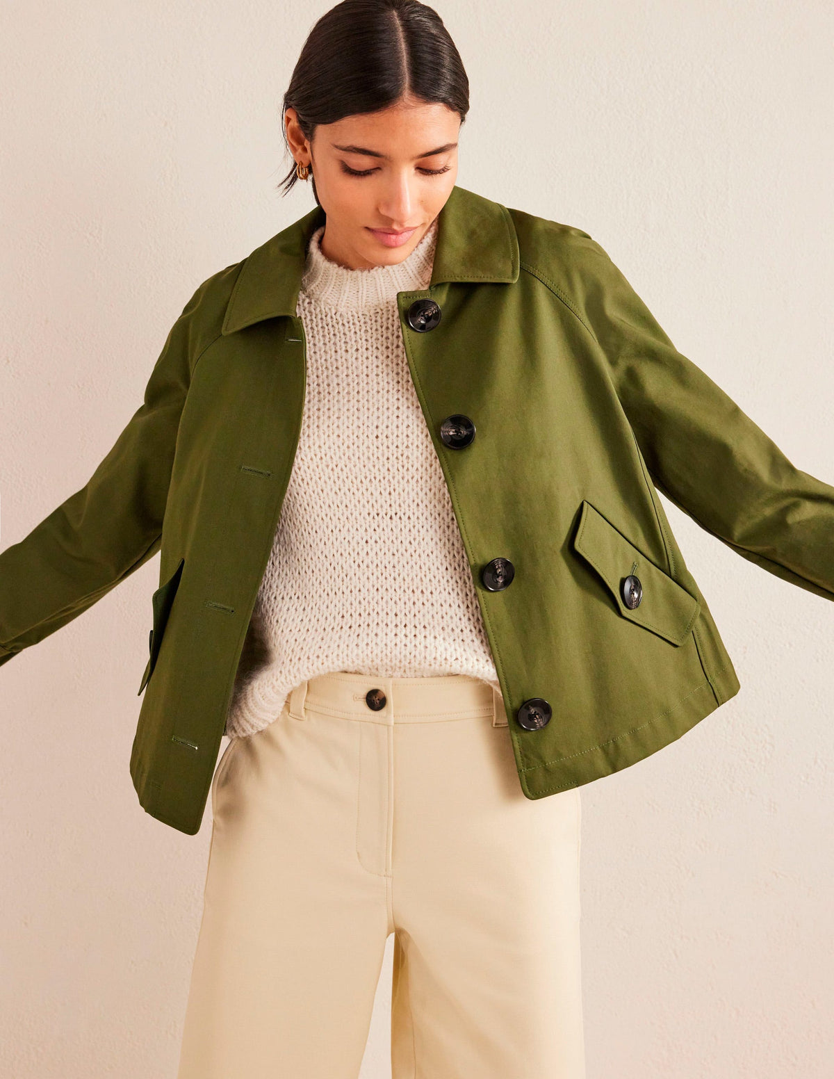 Cotton Trench Jacket-Yew - Image 4
