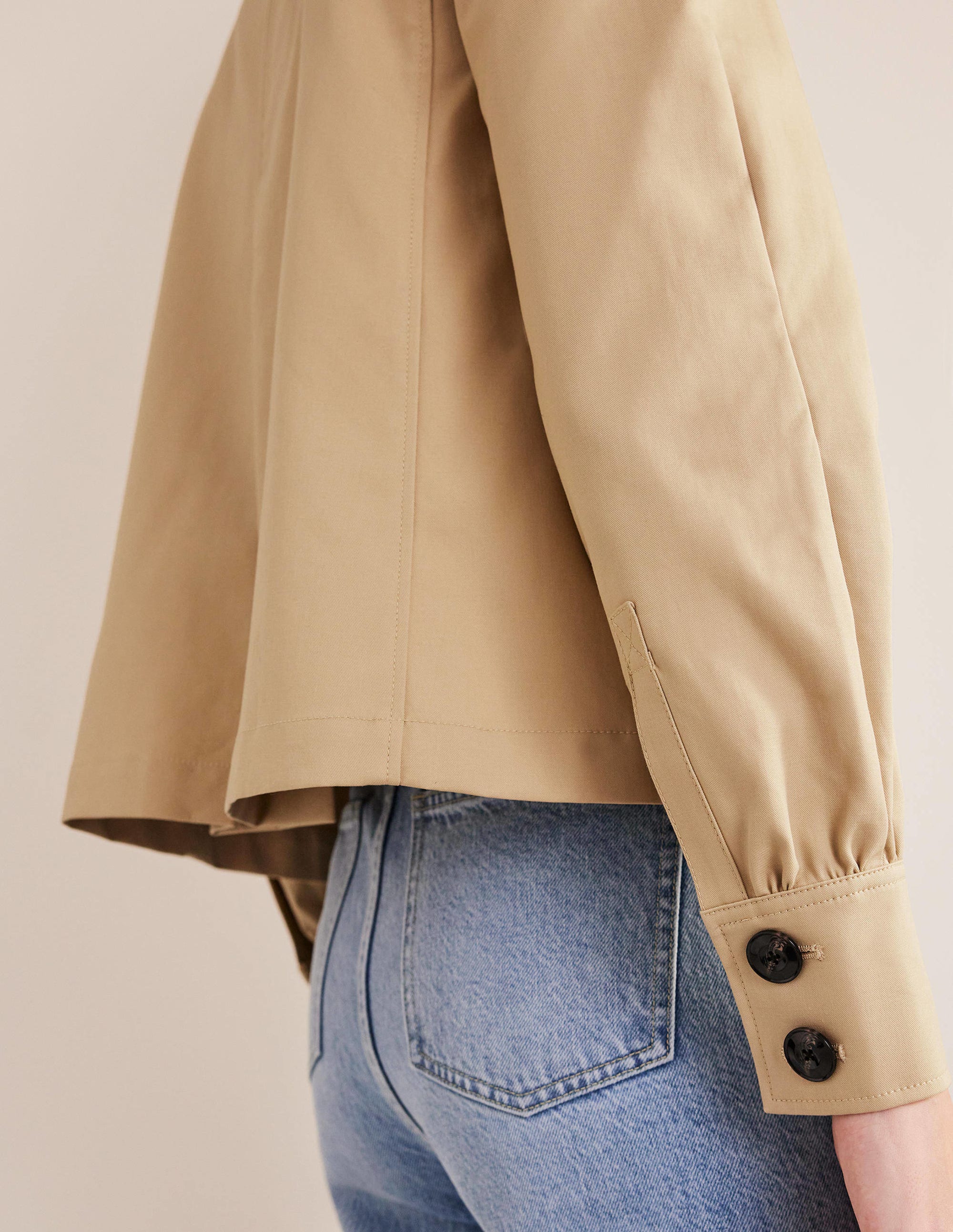 Cotton Trench Jacket-Stone - Image 5