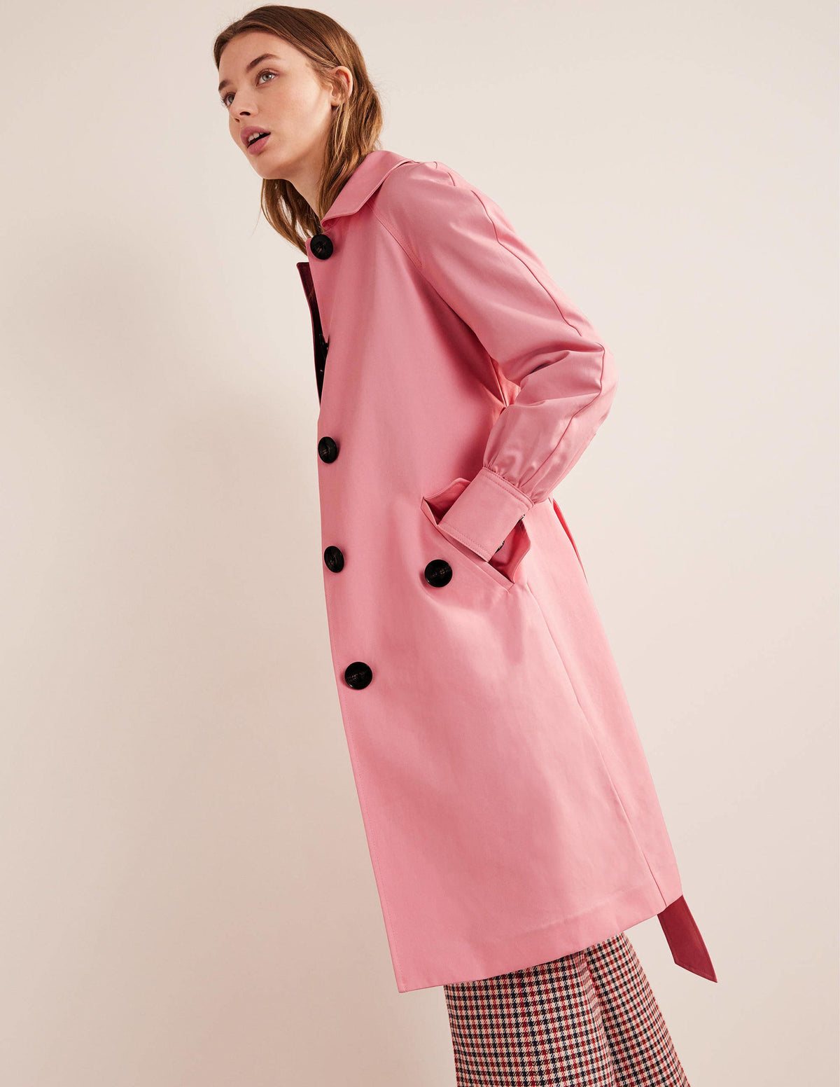 Belted Trench Coat-Pink - Image 1
