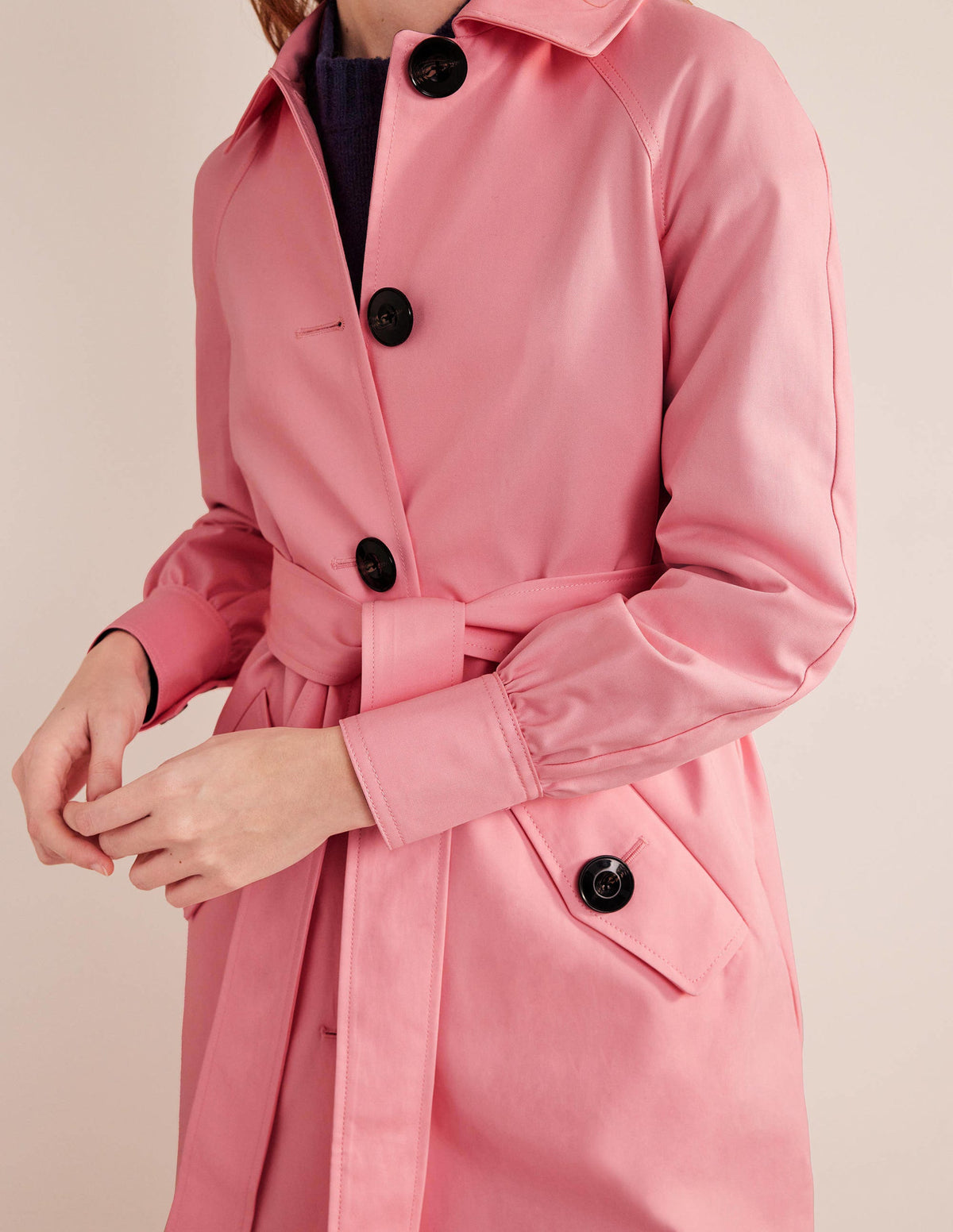 Belted Trench Coat-Pink - Image 2