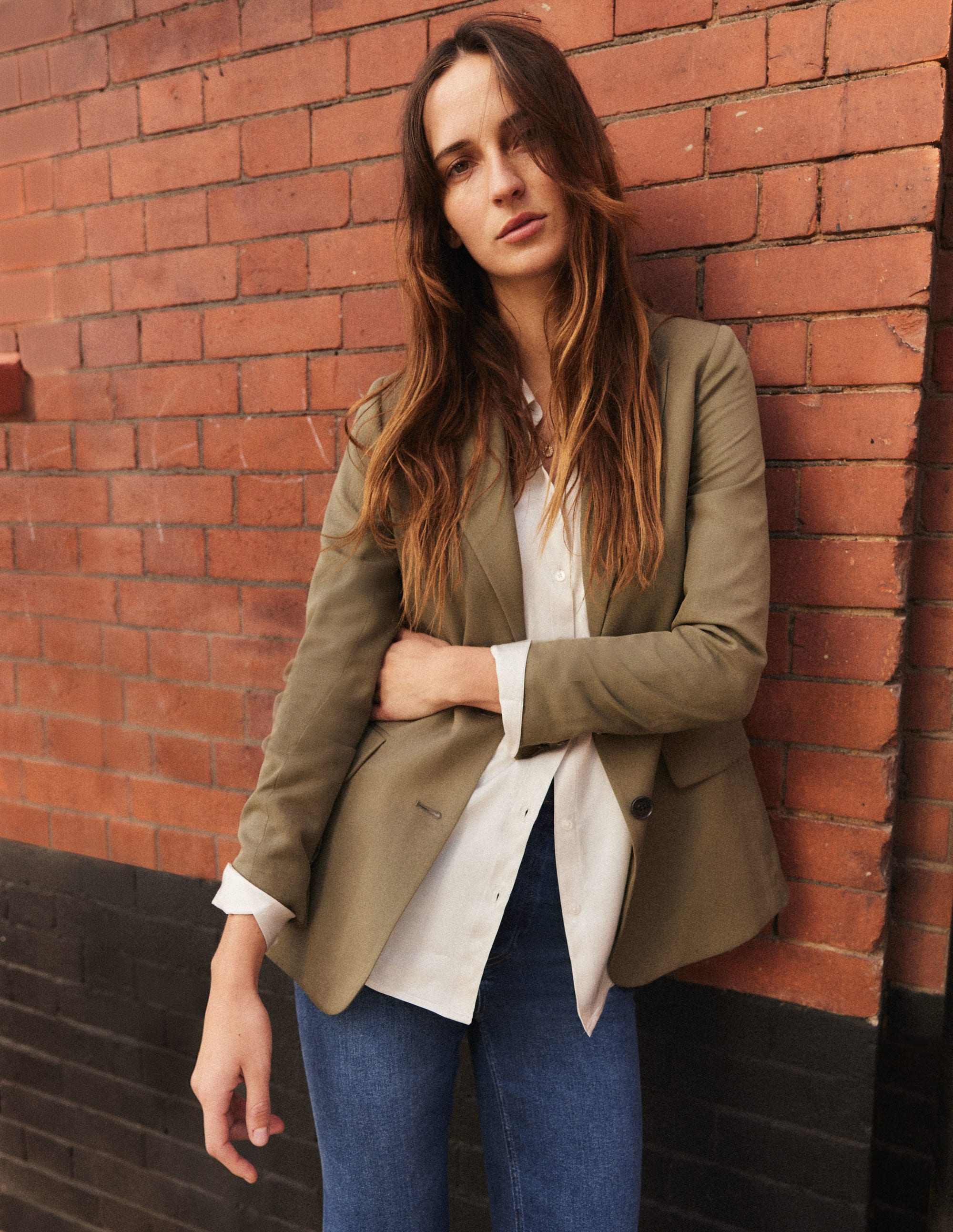 Tencel Relaxed Blazer-Washed Khaki - Image 7