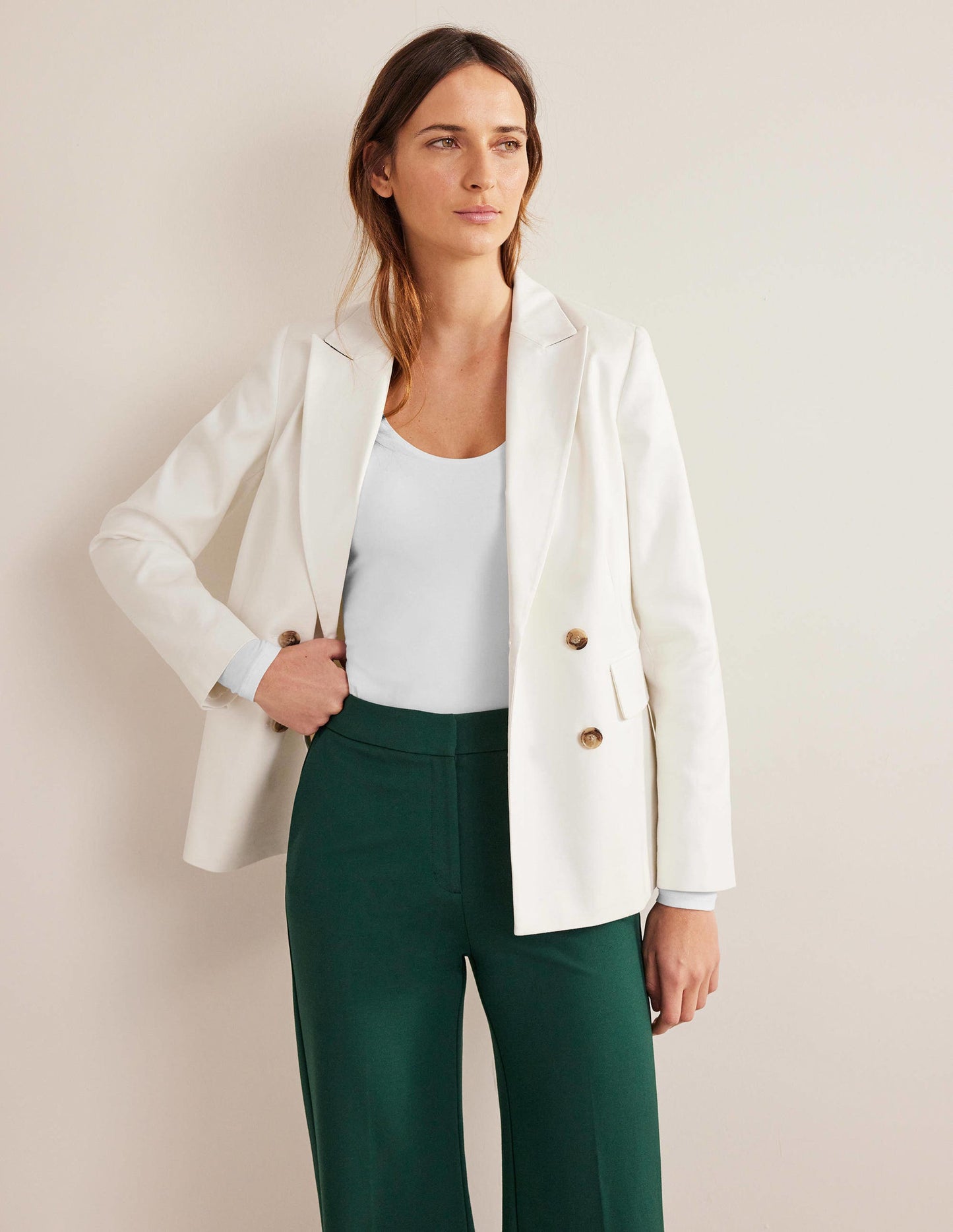 Double Layer Front Top-White