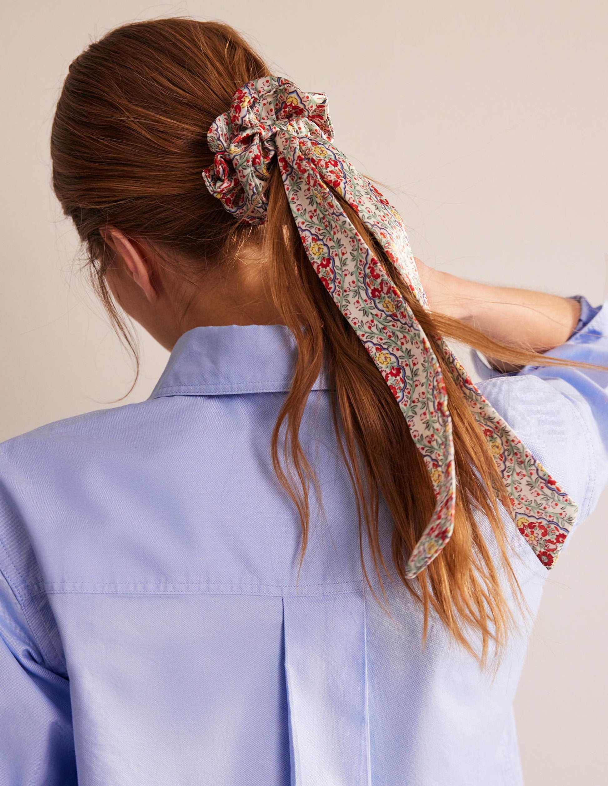 Scarf Hair Scrunchie-Multi Vine, Terrace-1