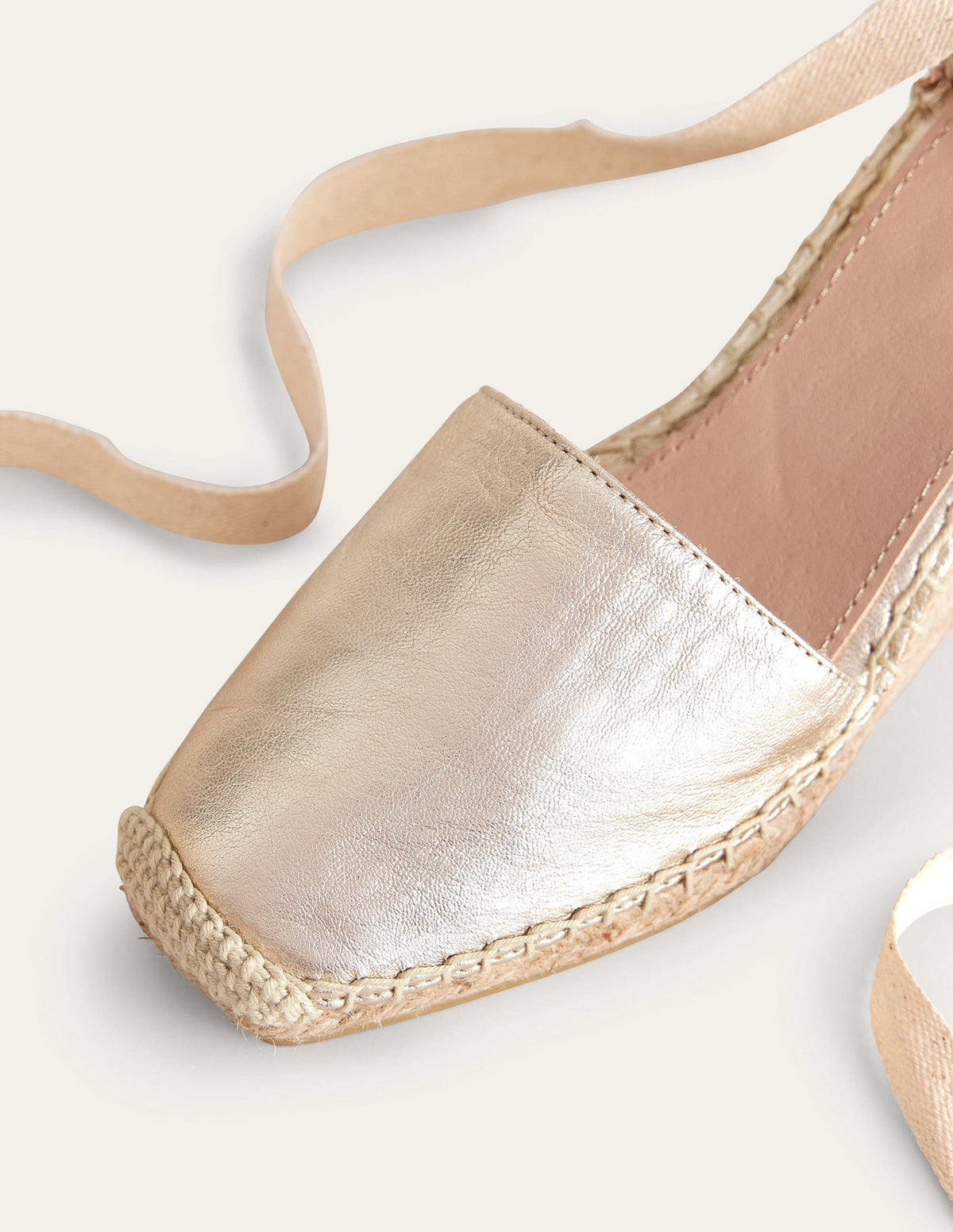 Esme Espadrille Wedges-Gold Metallic Leather - Image 3