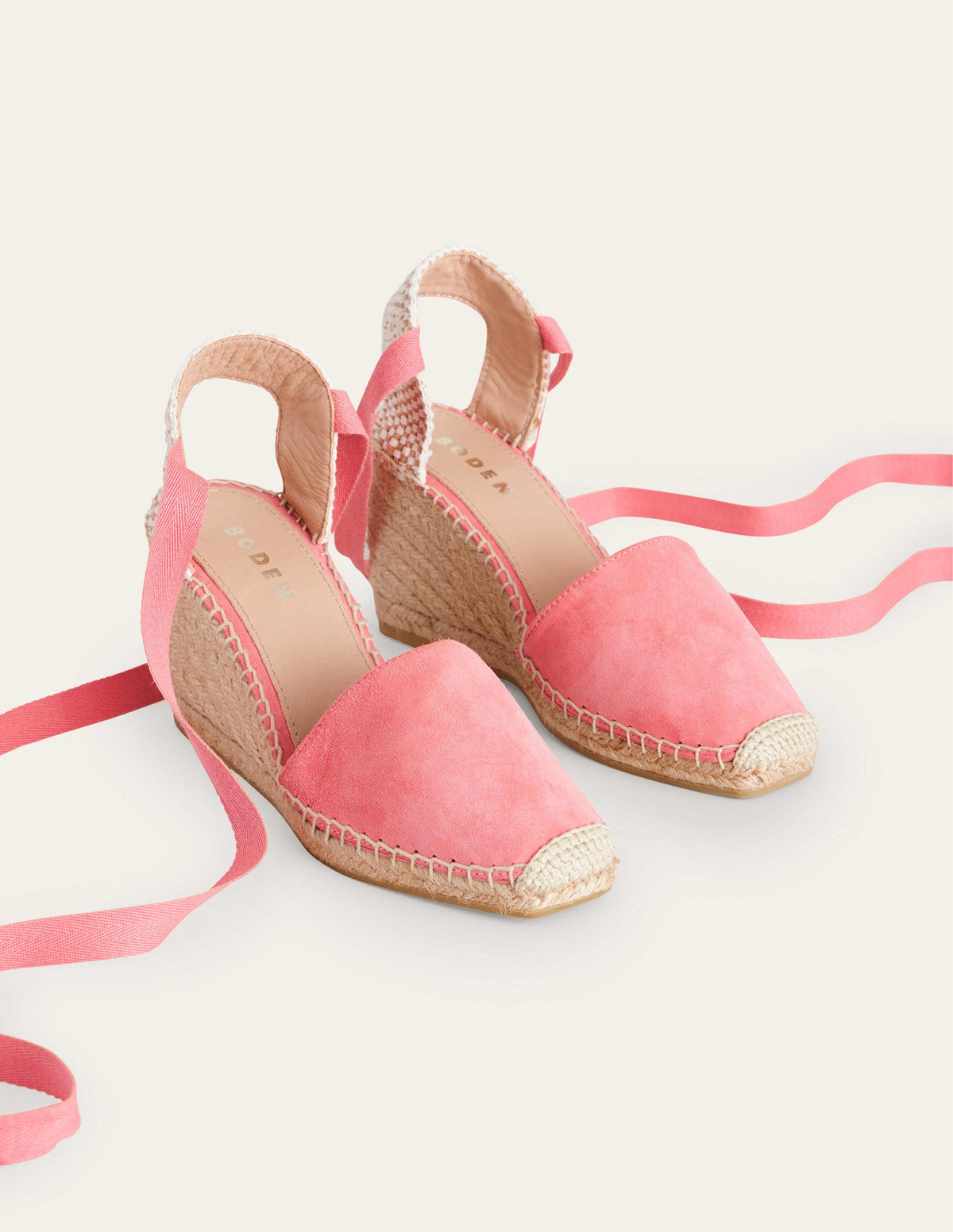 Esme Espadrille Wedges-Blush Suede - Image 3