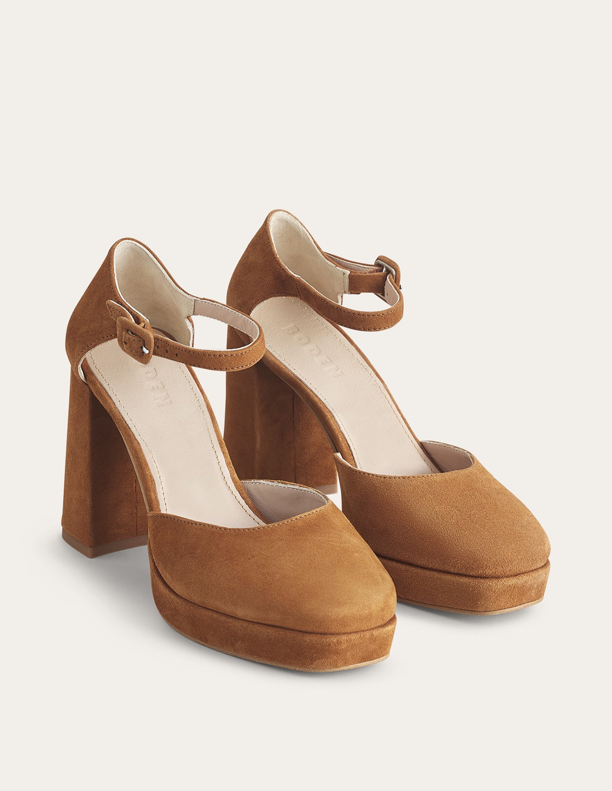 Closed-Toe Heeled Platforms-Ginger Snap Suede-2