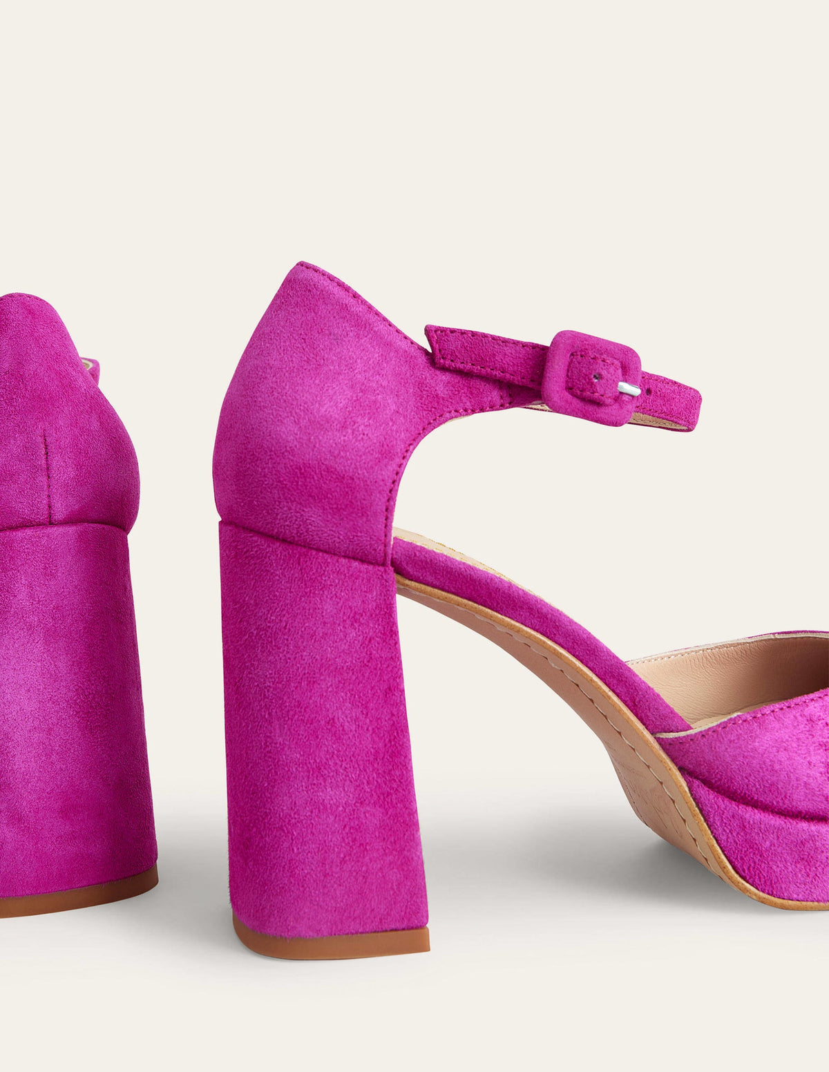 Closed-Toe Heeled Platforms-Deep Rose Violet Suede-3