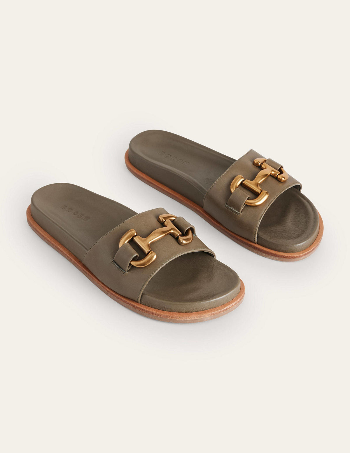 Iris Snaffle Slider Sandals-Deep Olive-3