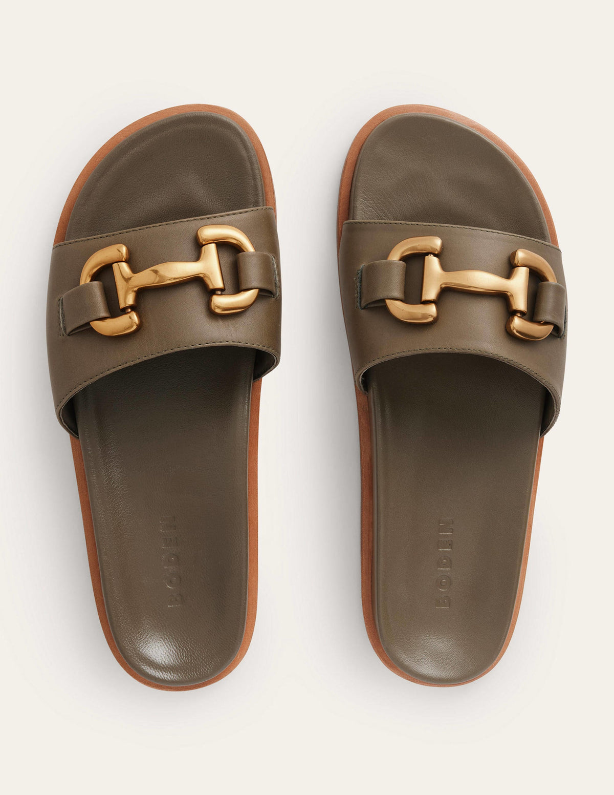 Iris Snaffle Slider Sandals-Deep Olive - Image 5