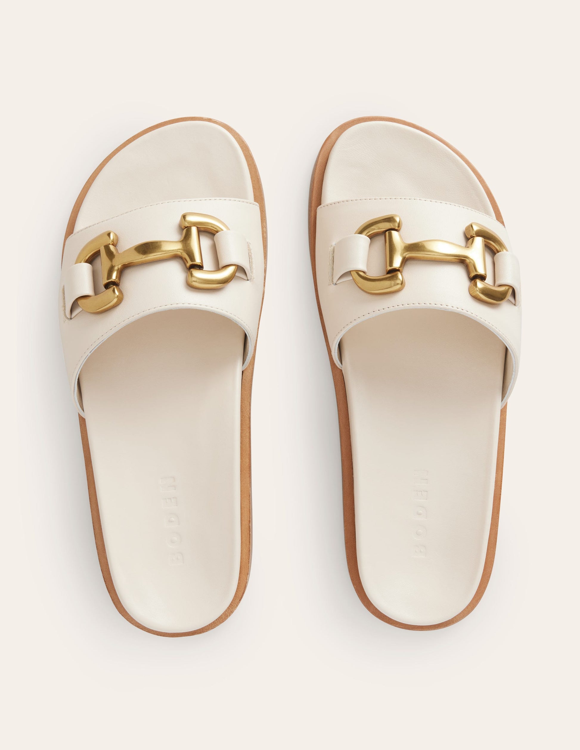 Iris Snaffle Slider Sandals-Ecru-5
