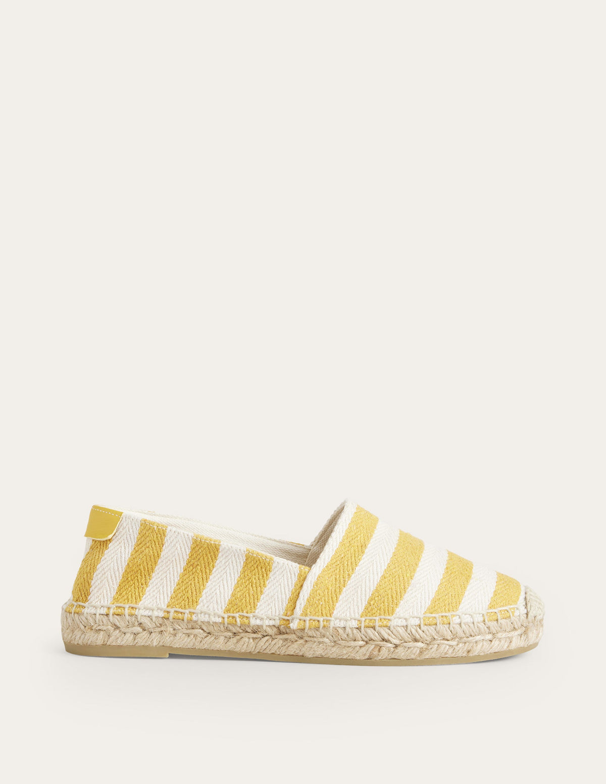 Classic Flat Espadrilles-Ochre Canvas Stripe - Image 1