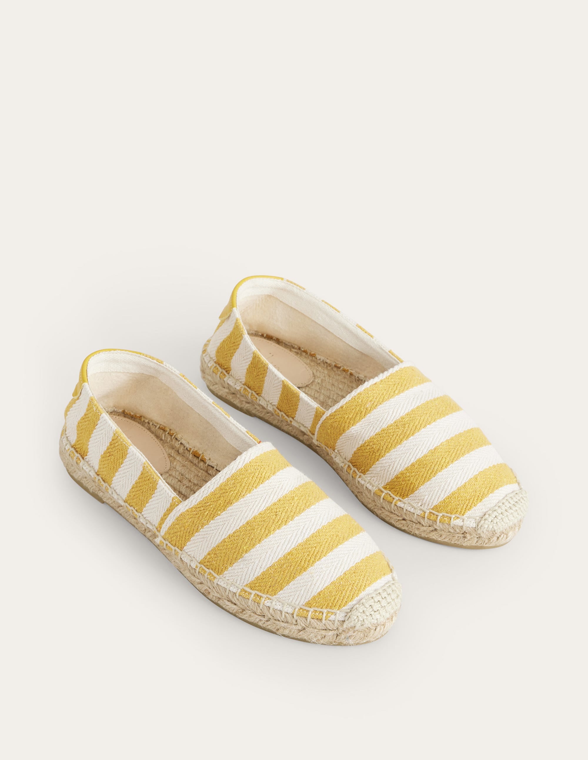 Classic Flat Espadrilles-Ochre Canvas Stripe - Image 2