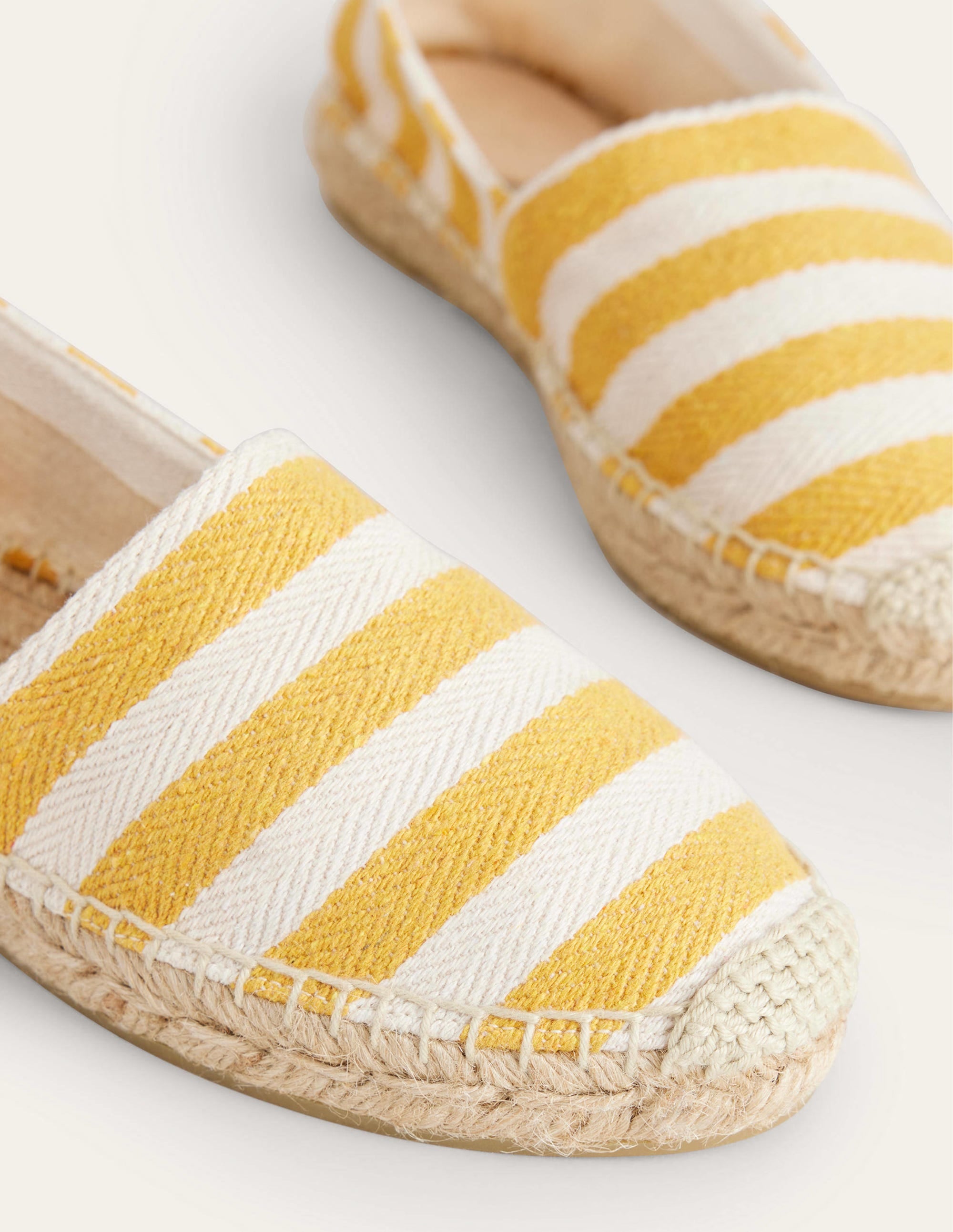 Classic Flat Espadrilles-Ochre Canvas Stripe - Image 3