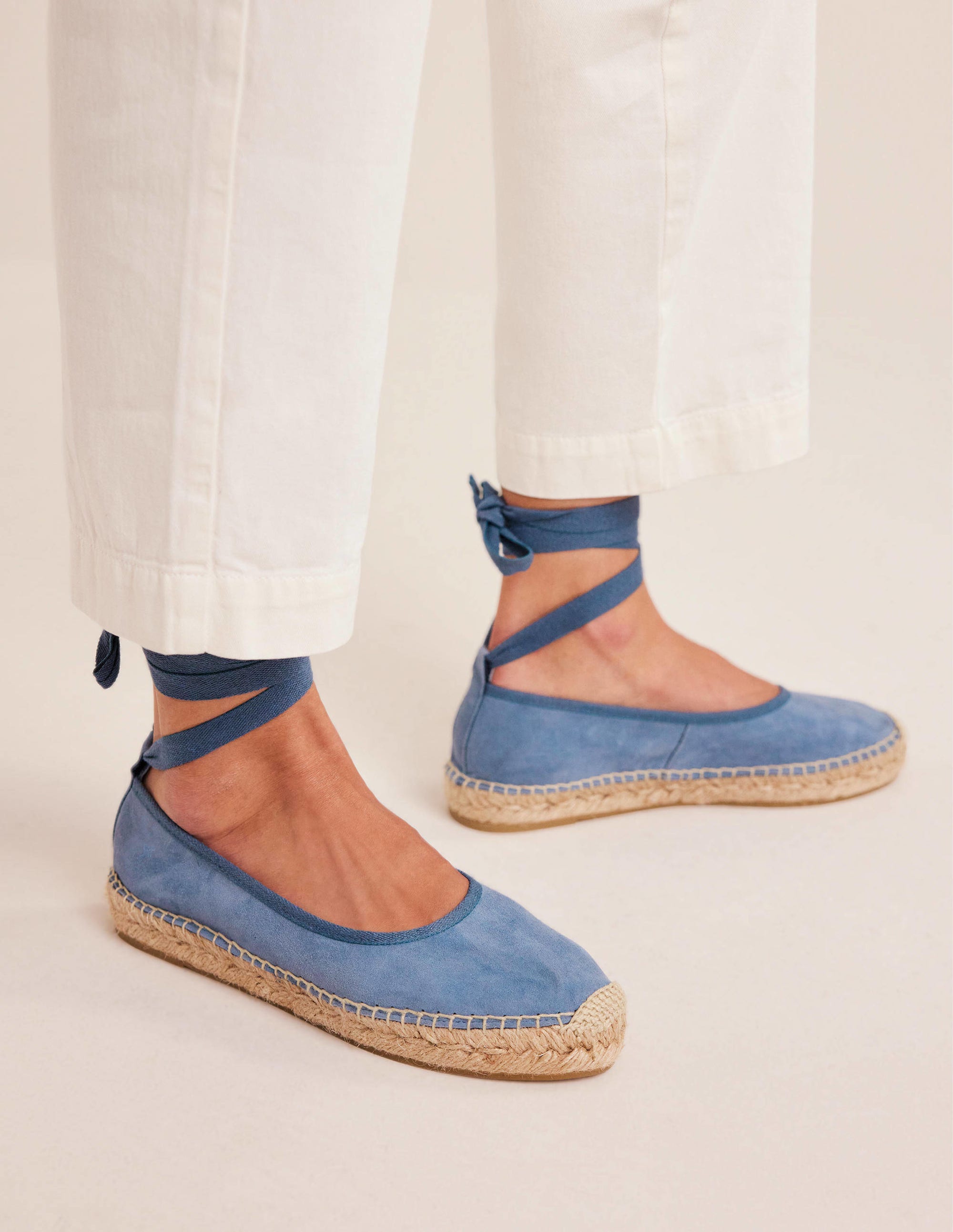Ankle Tie Espadrilles-Corporal Blue - Image 1
